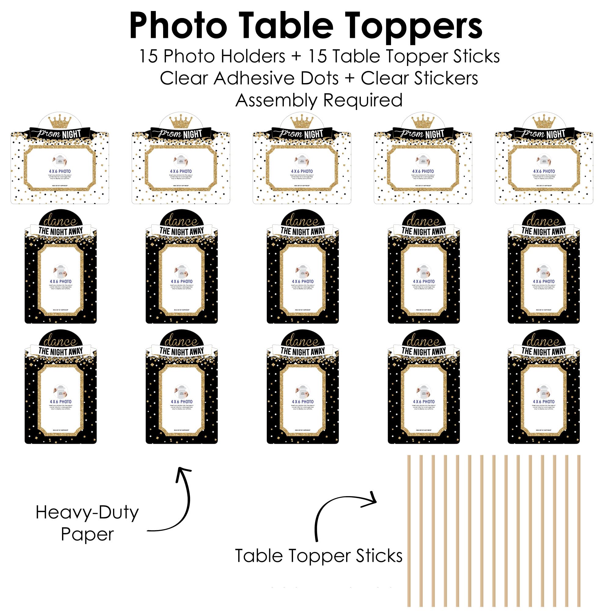 Big Dot Of Happiness Prom - Prom Night Party Picture Centerpiece Sticks - Photo Table Toppers - 15 Pieces