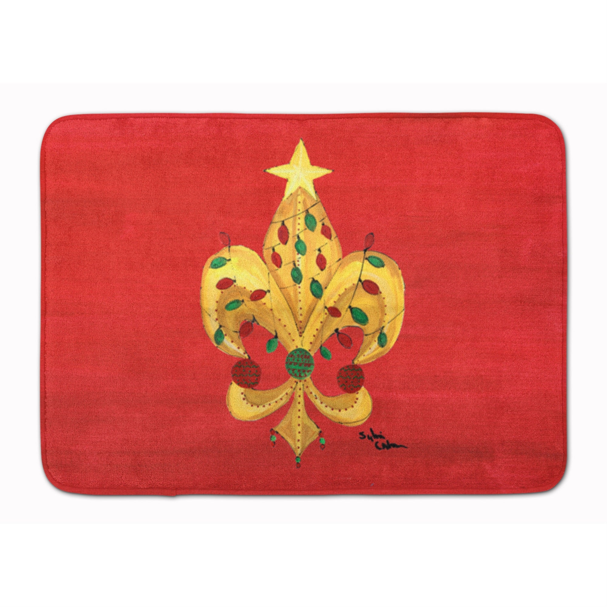 'Caroline'S Treasures Christmas Fleur De Lis Tree With Lights Floor Mat, 19'''' X 27'''', Multicolor''