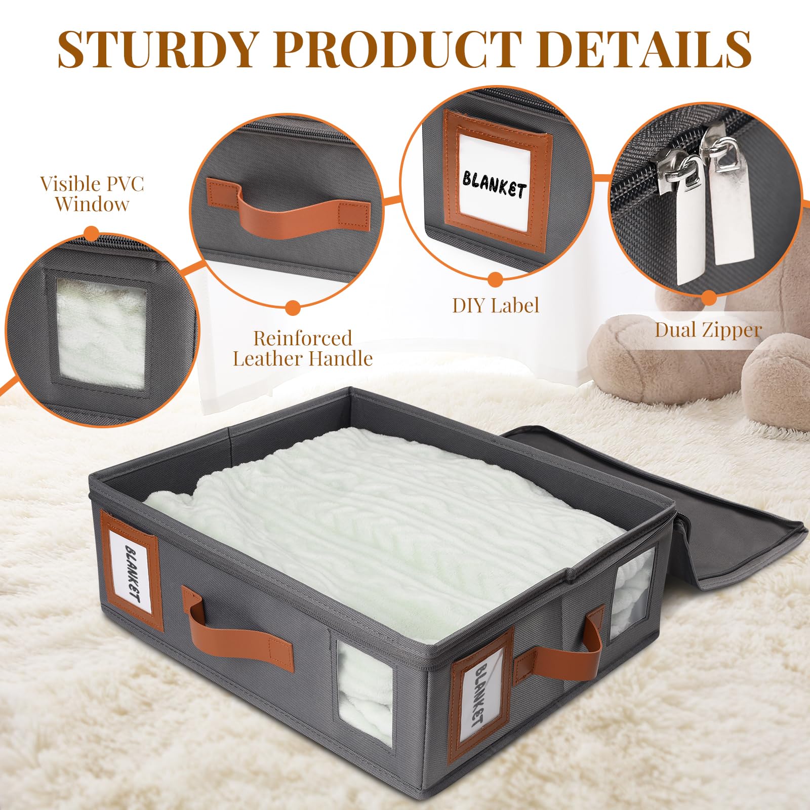 8 Pack Sheet Organizers and Storage (King & Queen Size), Foldable Linen Closet Bed Sheet Organizer with Window, Folding Bedding