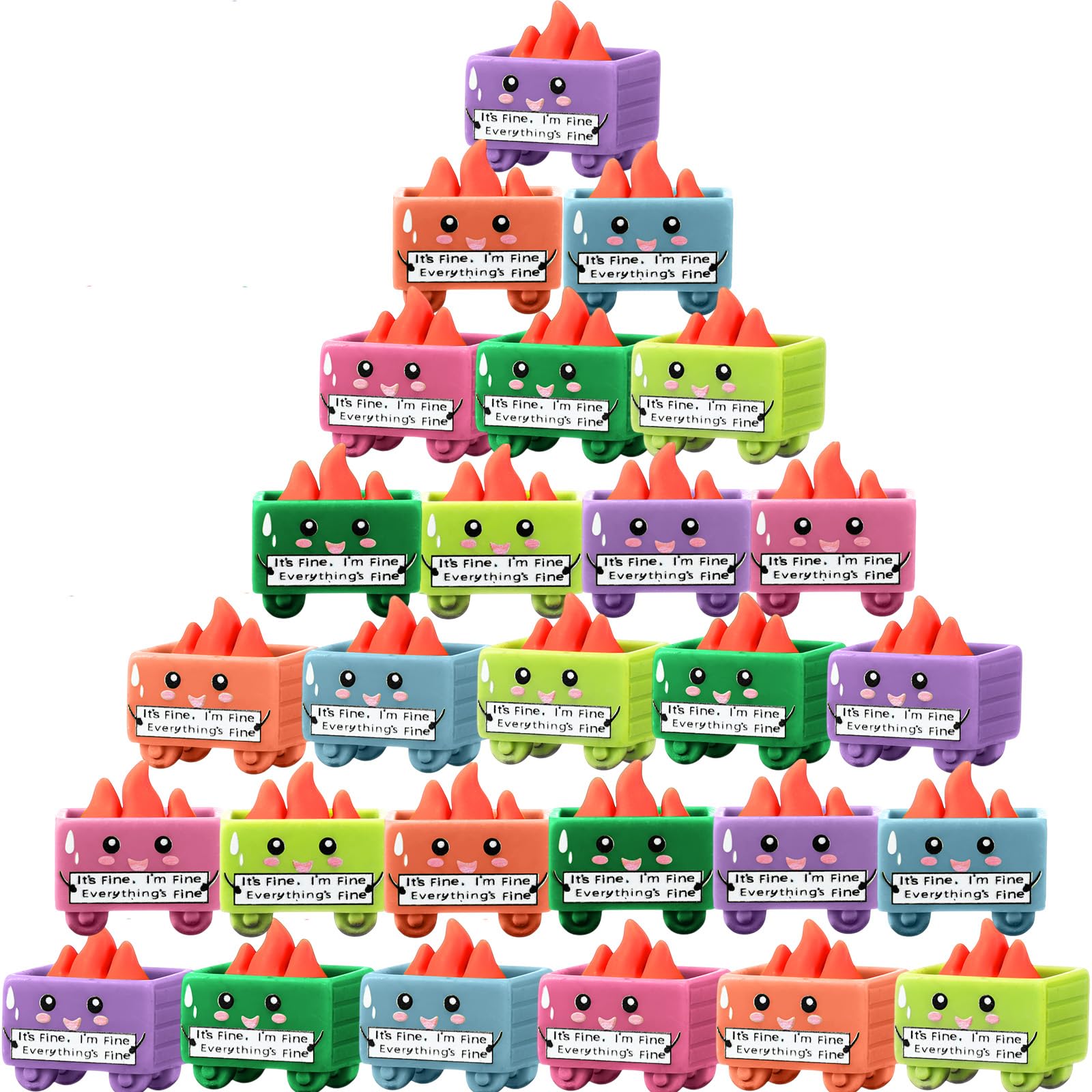 Arrowbash 30 Set Resin Dumpster Trash Shape Gift I  m Fine Everything  s Fine Sign Emotional Desk Accessories Team Employee Appr