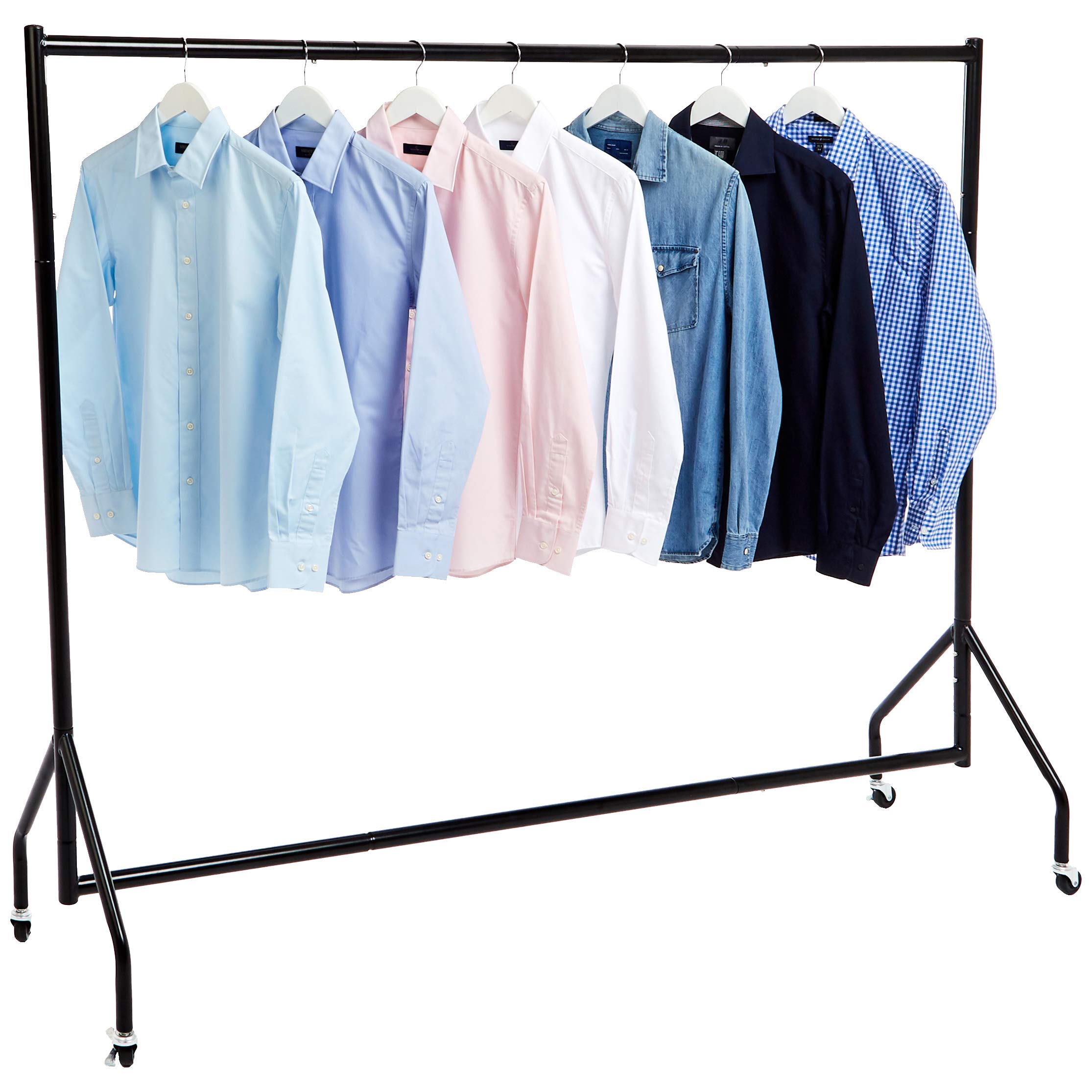 Amazon Basics Heavy Duty Rolling garment Rack  Hanging clothes Organizer Rail for Display and Storage  182 x 152 m  Black