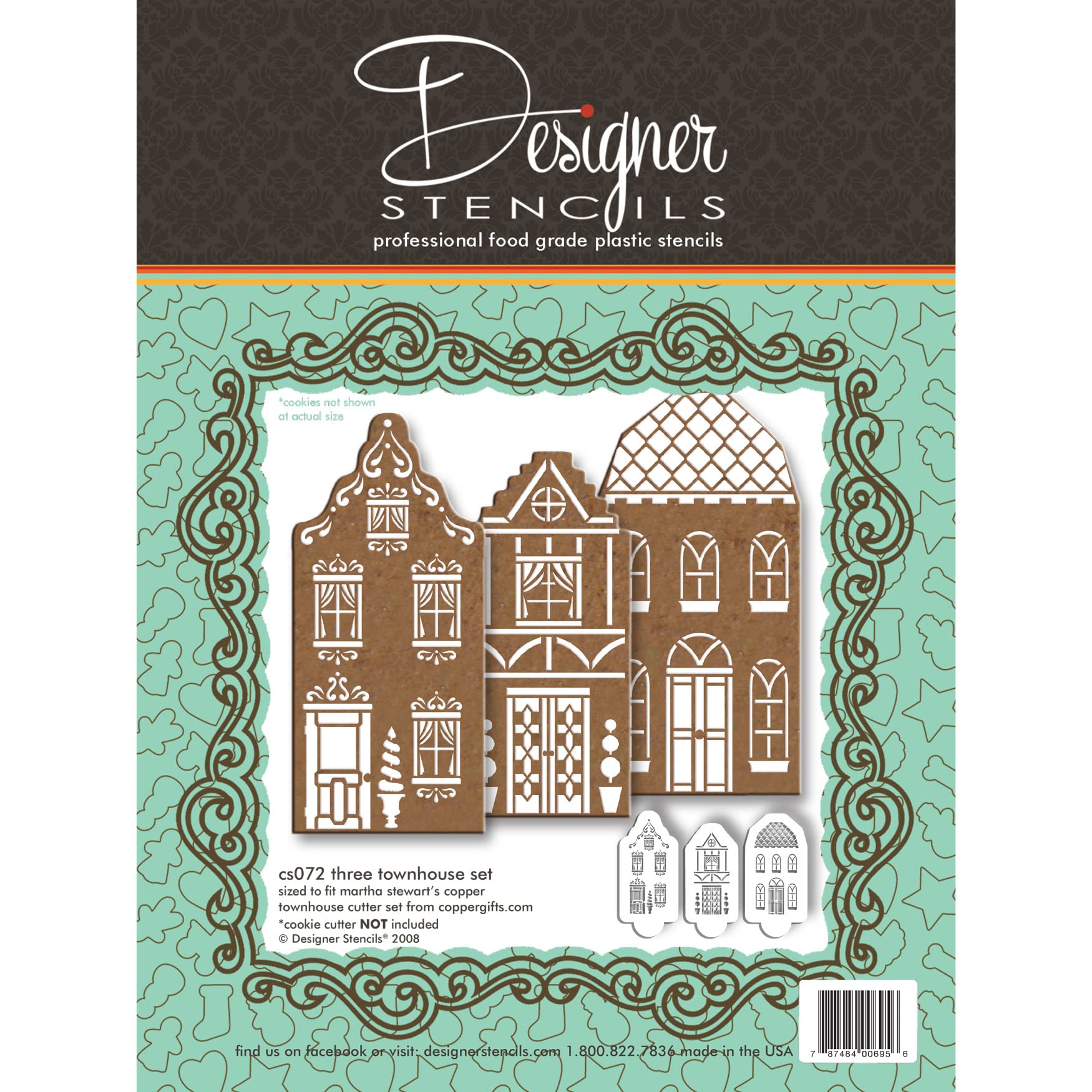 Martha Stewart Townhouse Cookie Set (No Cutters) By Designer Stencils