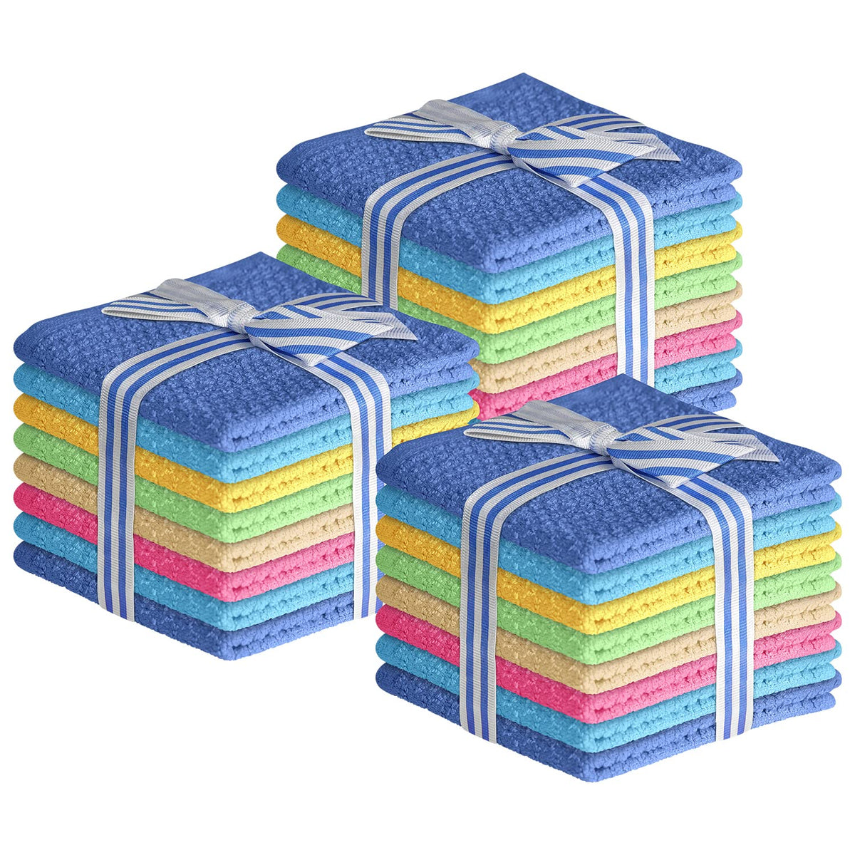 Multicolored Body Wash Cloths Washcloths Set Of 24 Multipurpose Cotton Kitchen Washcloths, Bathroom Wash Cloths For Face And Bod