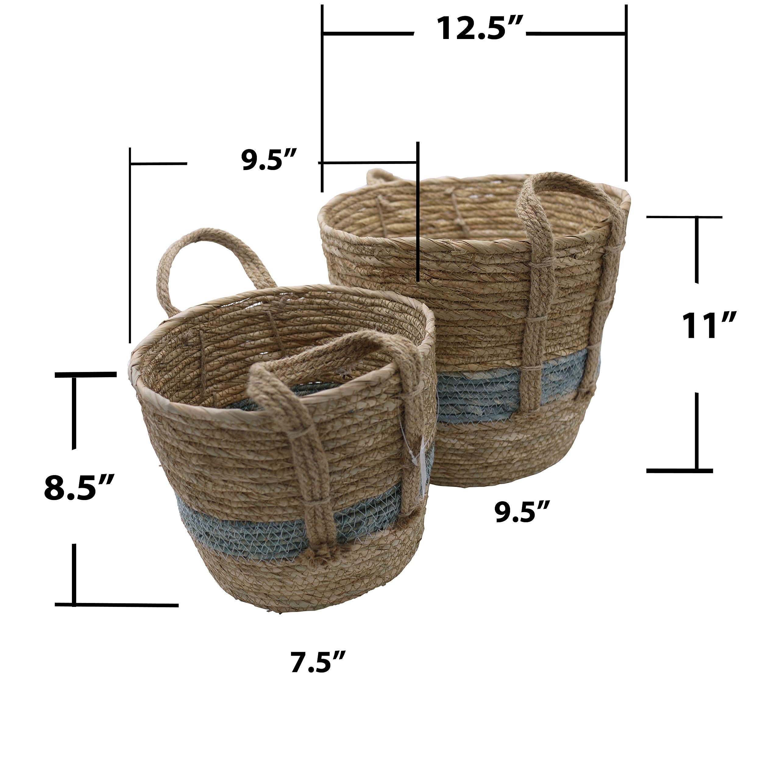 Admired By Nature Nesting Blankets Toys with Handle Storage Bins - Natural for All Season Home Decor, Bedrooms, Nurseries, Offic