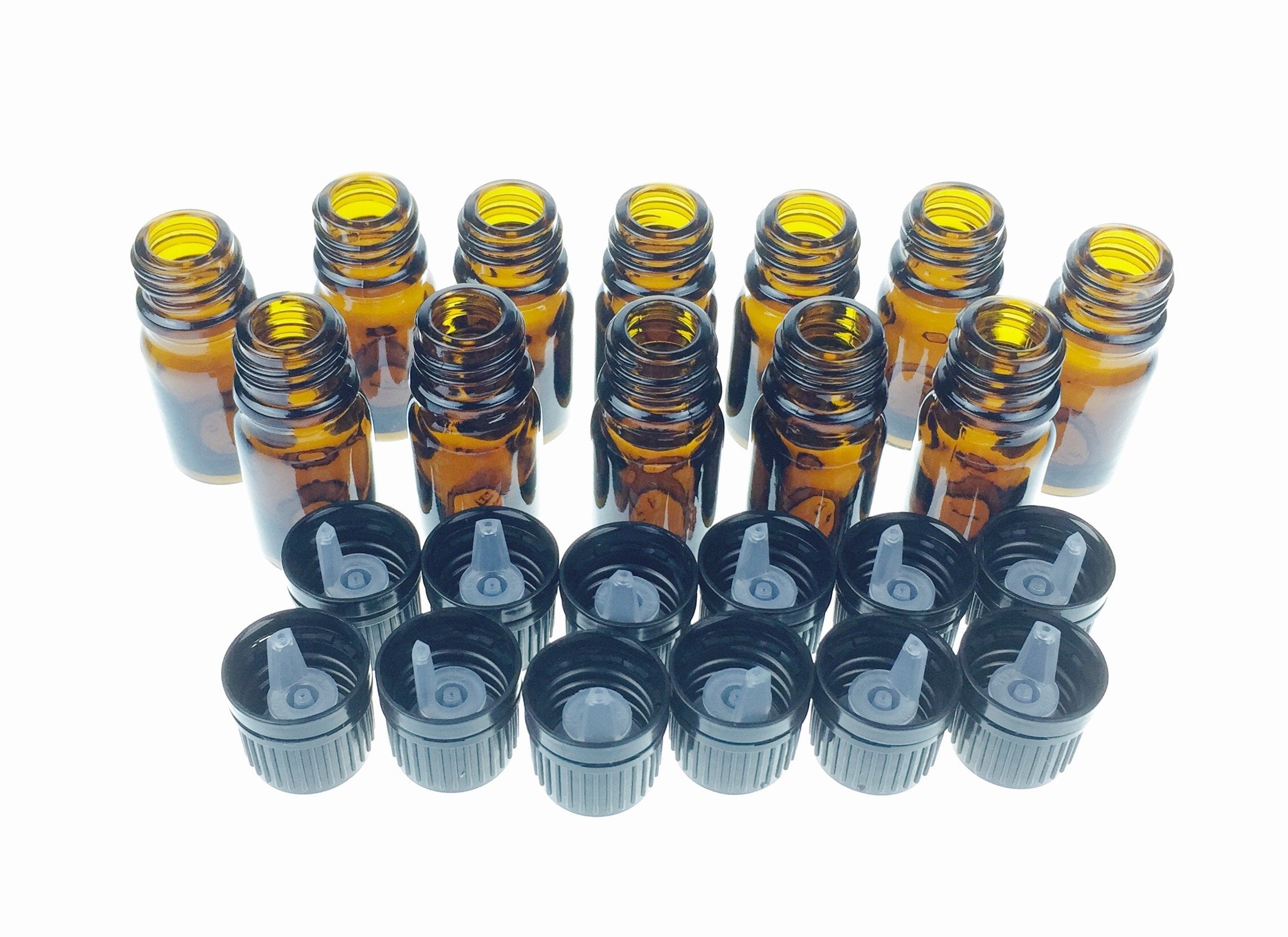 Wild Essentials 5Ml Amber Glass Bottles With Euro Dropper Caps (12 Pack) - Great For Essential Oils, Perfumes And Diy Aromathera