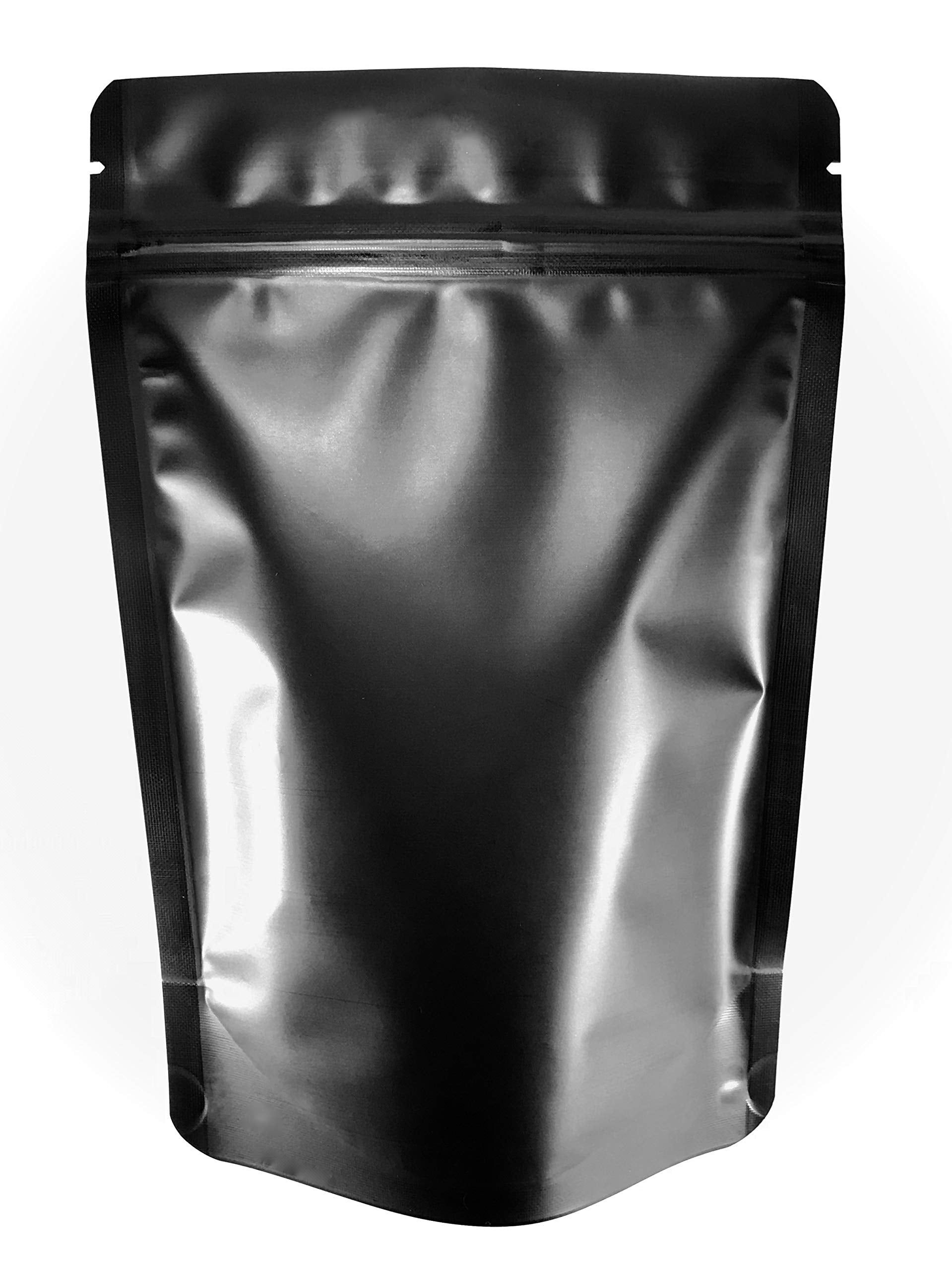 100 Pk Resealable Mylar Bags 4 Mil Stand Up Smell Proof Leak Proof Foil Pouch. Ultra Clear Window - Not Frosted Or Foggy. Travel