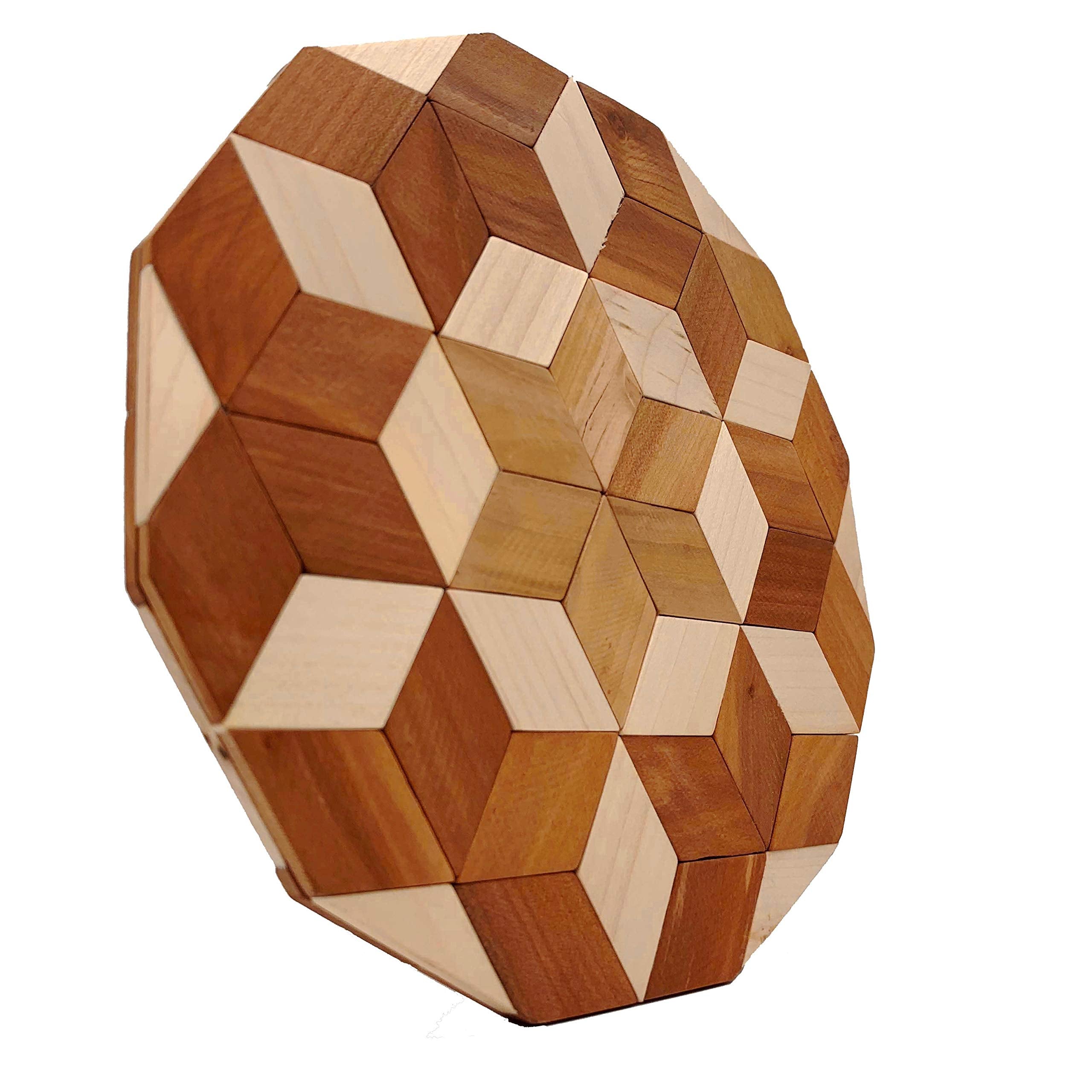 Decorative Wooden Trivet For Table - Large Wood Trivet Hot Pads For Hot Dishes - Round Table Runner Wood Hot Plate Pad