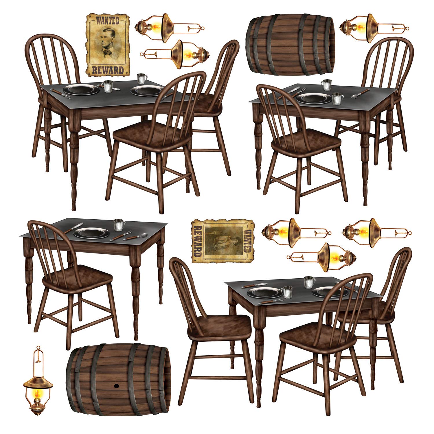Saloon Table Props Party Accessory (1 count) (15/Pkg)