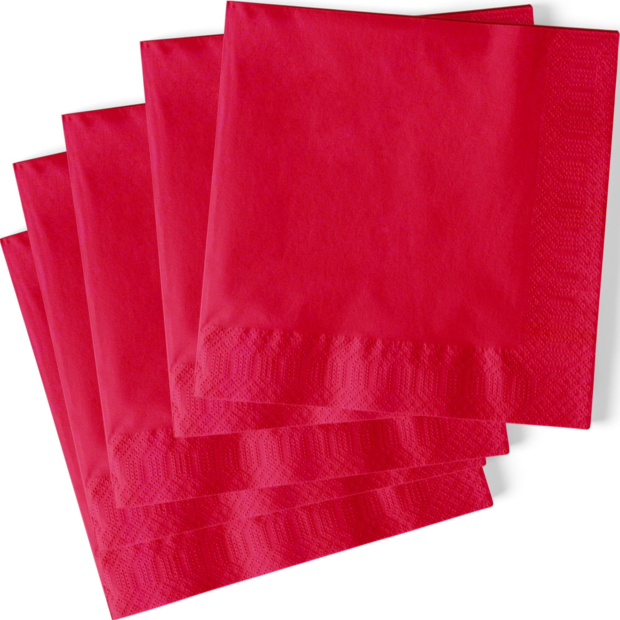 Unique Solid Paper Luncheon Napkins, 6.5'' X 6.5'', Ruby Red