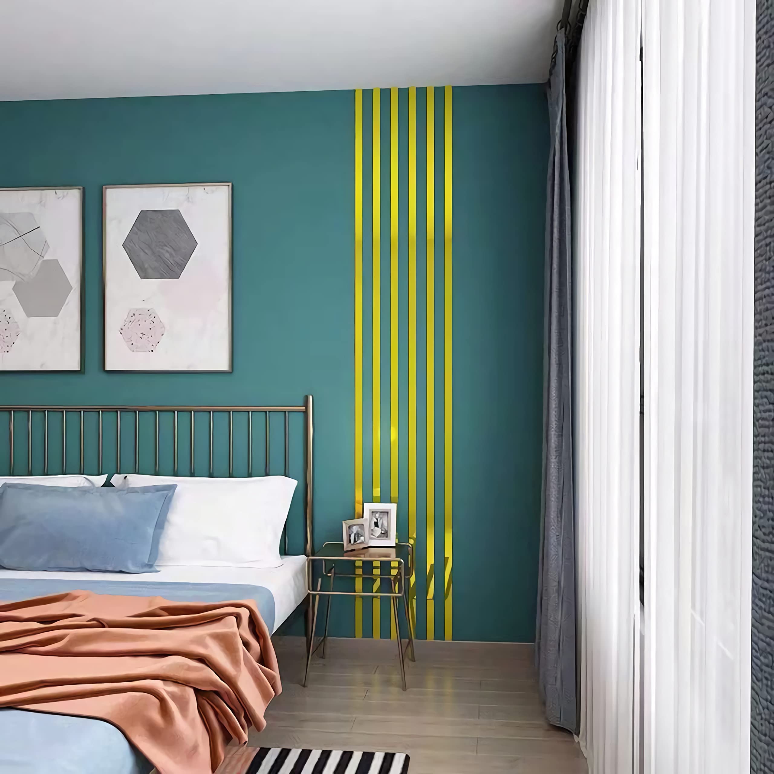 15 Pcs Self-Adhesive Flexible Molding Trim, Vibrant Mirror Like Stickers, Removable Decals Stickers For Wall Frames/Wallpaper Bo