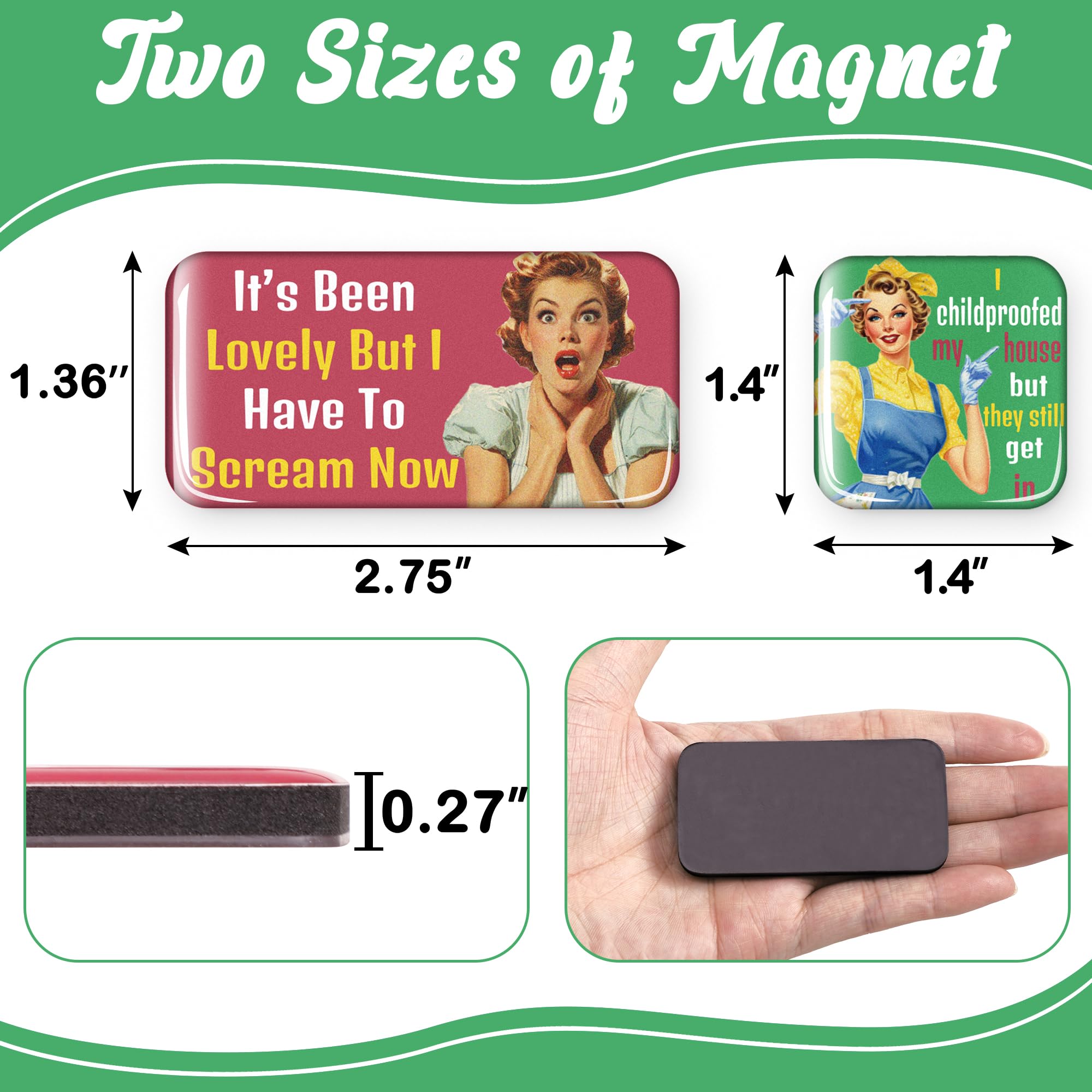 36PCS Funny Refrigerator Magnets for Women - Retro Magnetic Decorative Magnet Decorations, Office Fridge Decor Gifts