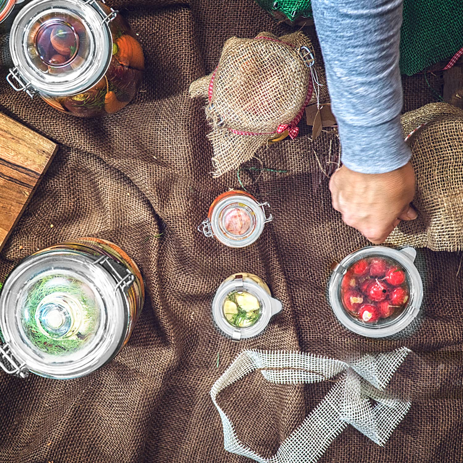 FCENDS Rubber Seal Rings - 12 Pack Airtight Silicone Gaskets for Glass Jars, Leakproof, White