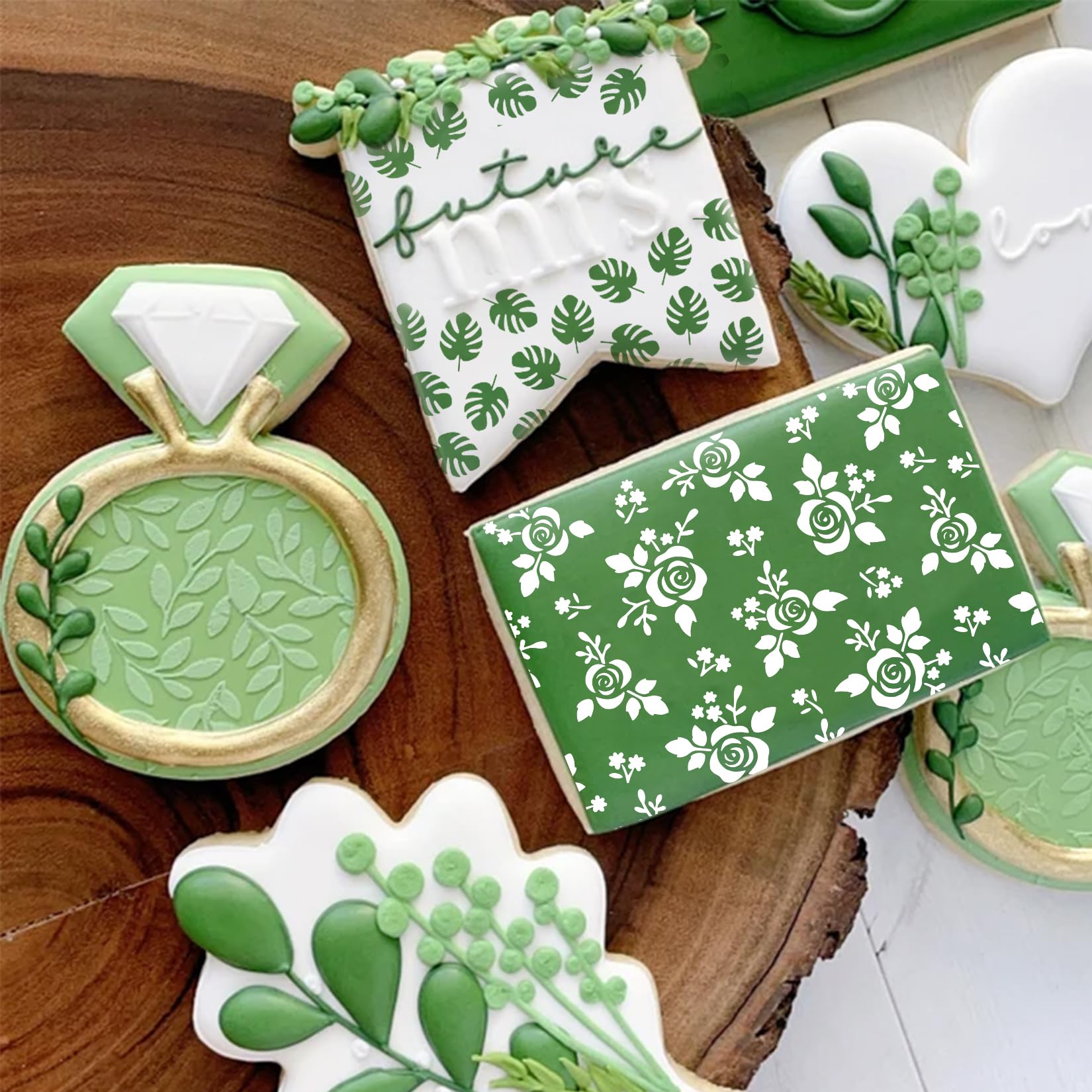 Cookie Stencils For Baking Royal Icing Leaf Stencil Airbrush Flower Hibiscus Vine Rose Stencil Templates For Cake Stencils Decor