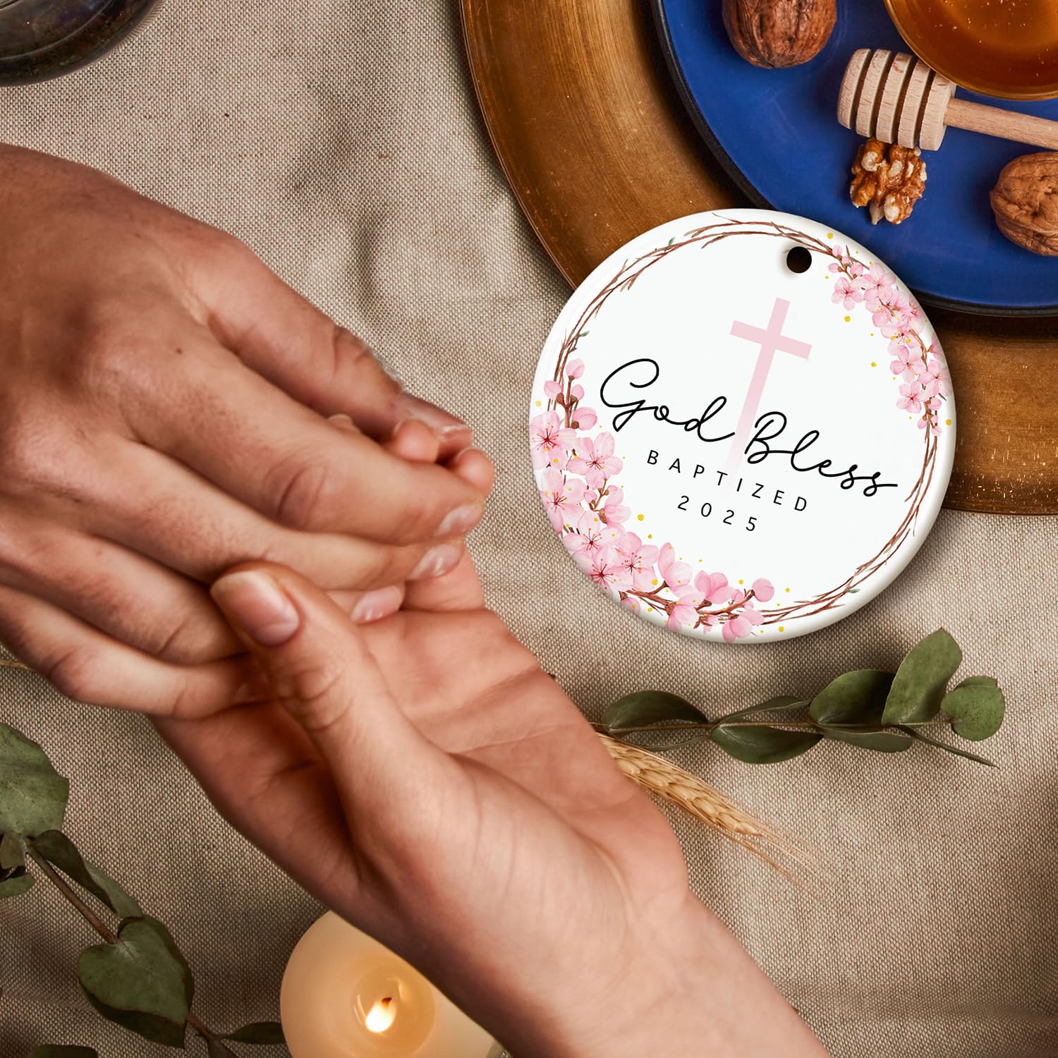 ZAGKOO Easter Baptism Gifts for Girls - Christening Ornament for Baby Girl, Kids, Women - Godchild Gift from Godparents - Religi