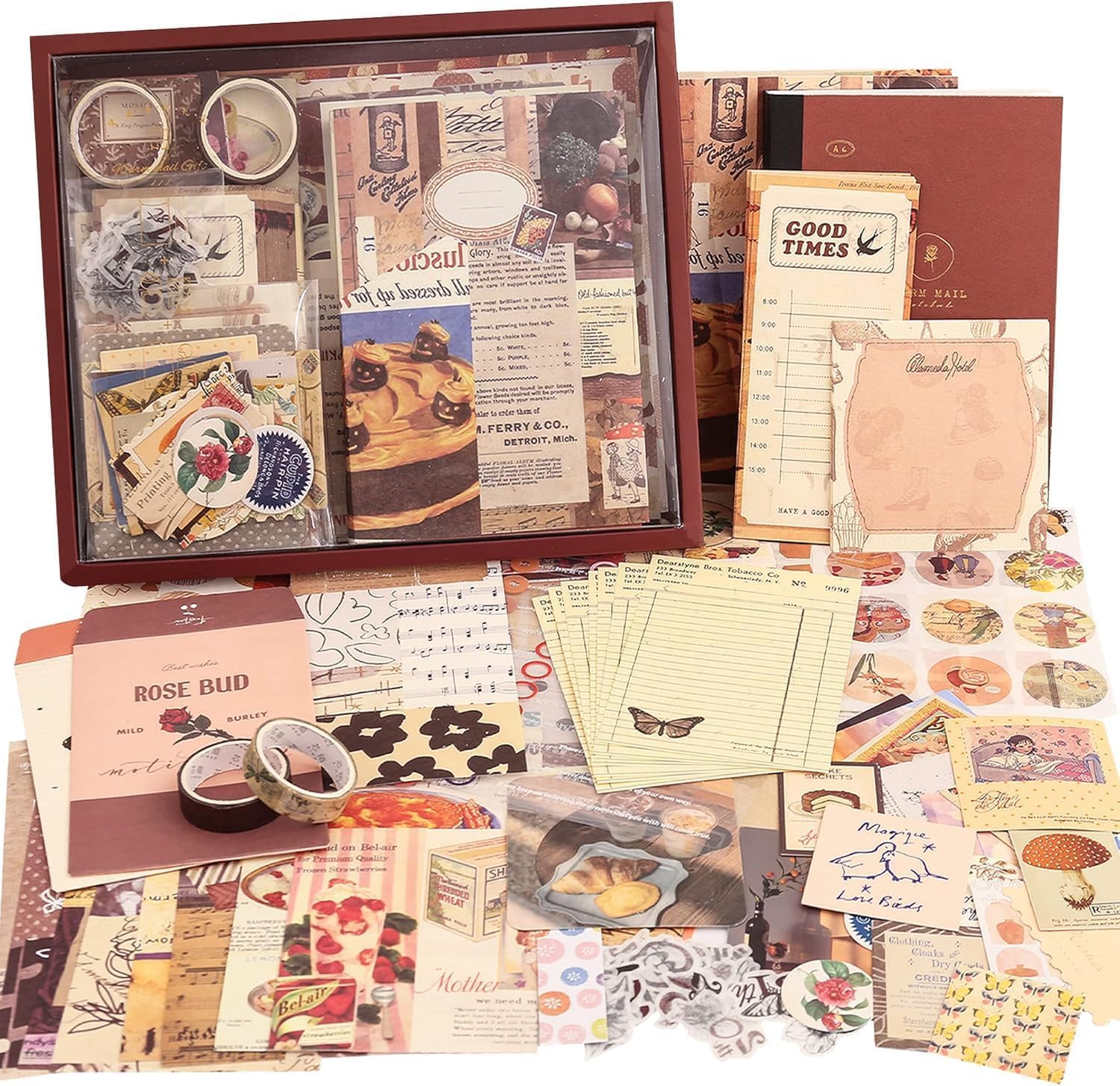 Shivaaro Paper Aesthetic Scrapbook Kit | Junk & Daily Journal Scrapbooking Supplies Stationery | A6 Grid Notebook | Diy Journali