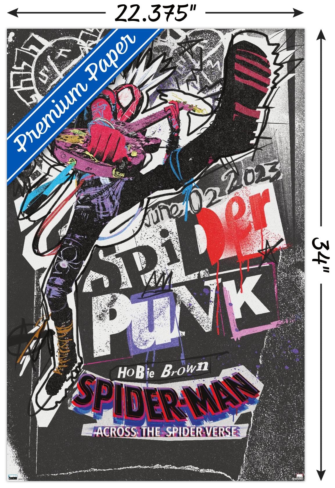 Trends International Marvel Spider-Man: Across The Spider-Verse - Spider-Punk One Sheet Wall Poster, 22.37'' X 34.00'', Premium