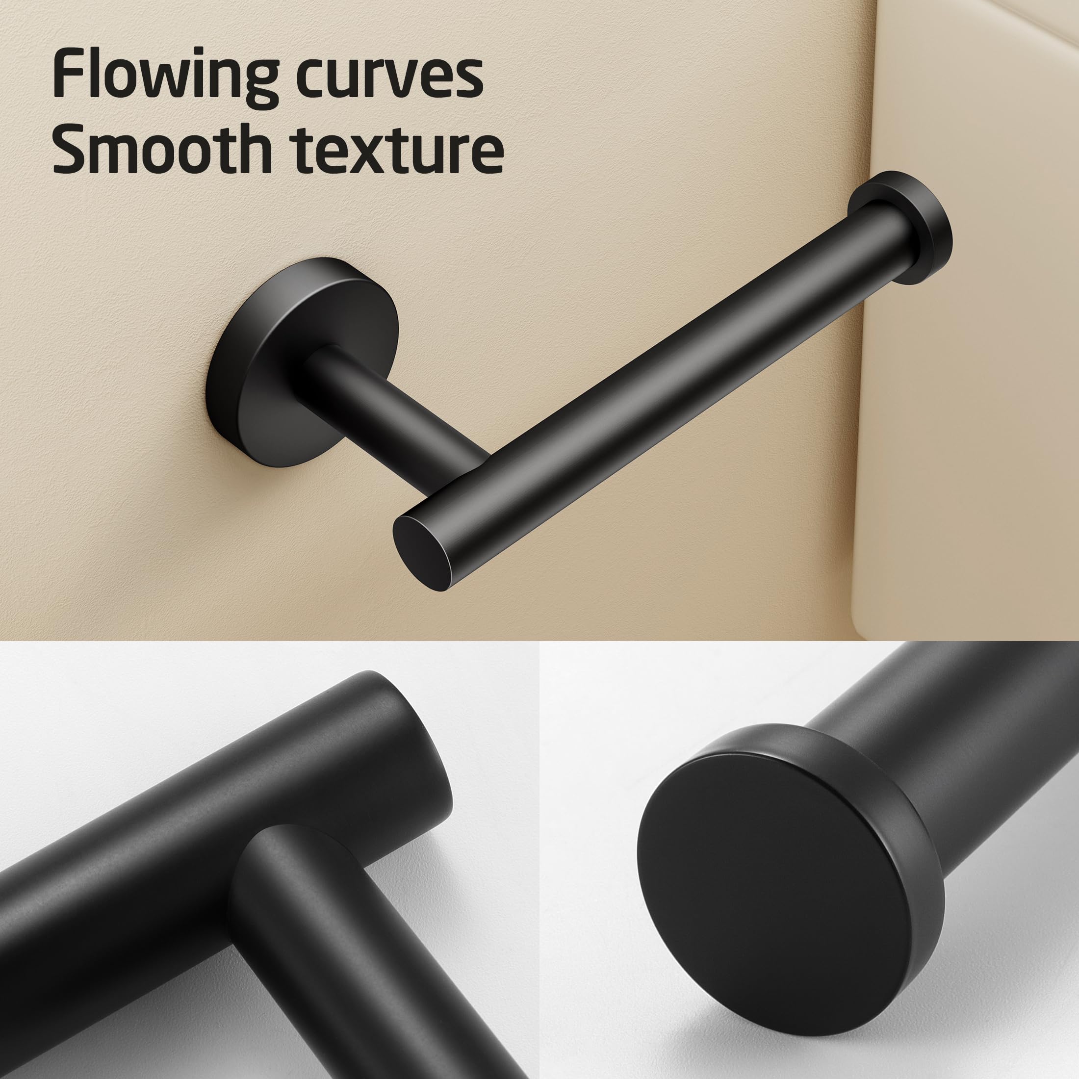 KES Black Toilet Paper Holder  Bathroom Tissue Holder Paper Roll SUS 304 Stainless Steel Wall Mount Matte Black  A2175S12-BK