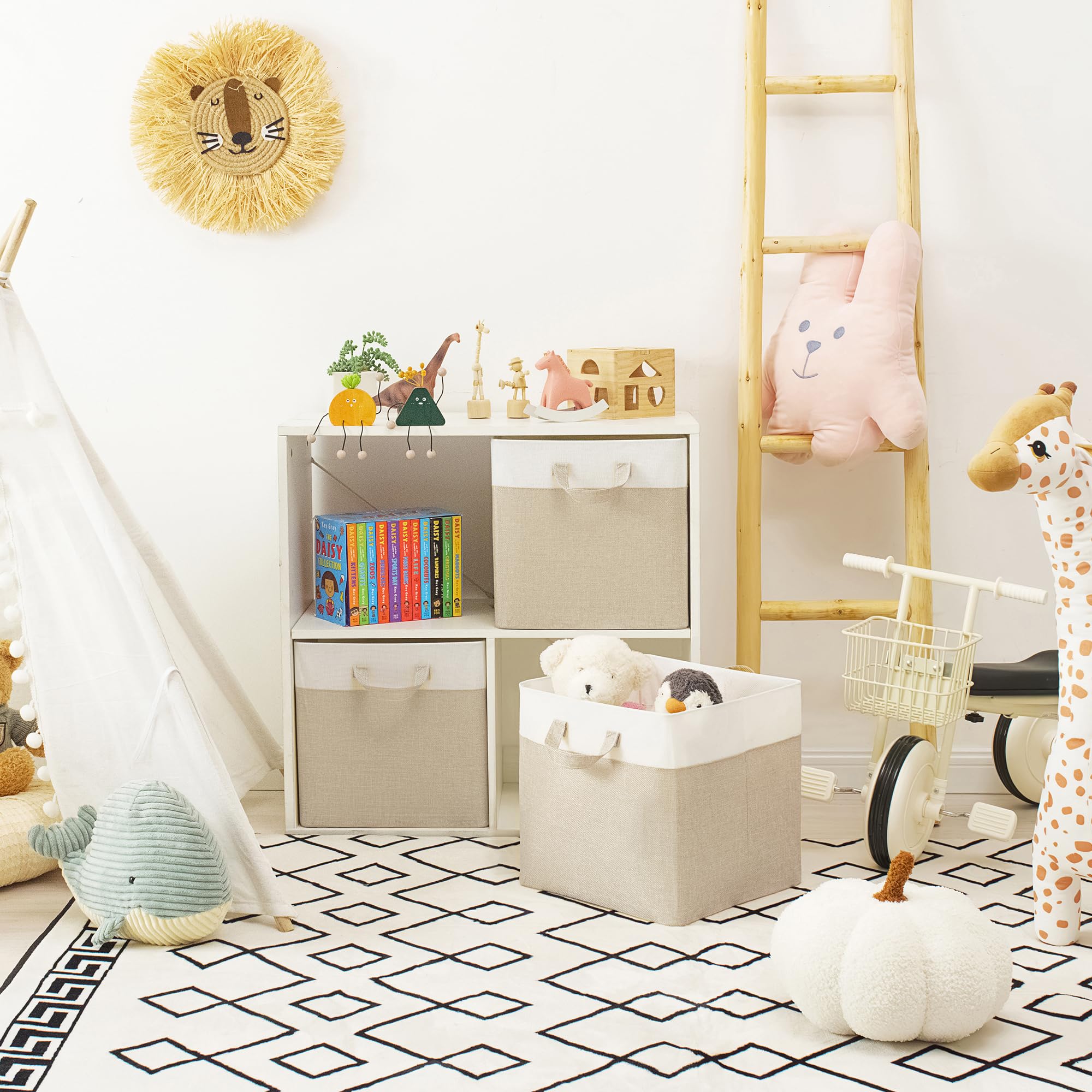 Granny Says 11X11Storage Cubes, Cube Storage Bins With Metal Frame, Foldable Cube Storage Organizer, Closet Storage Baskets, Sto