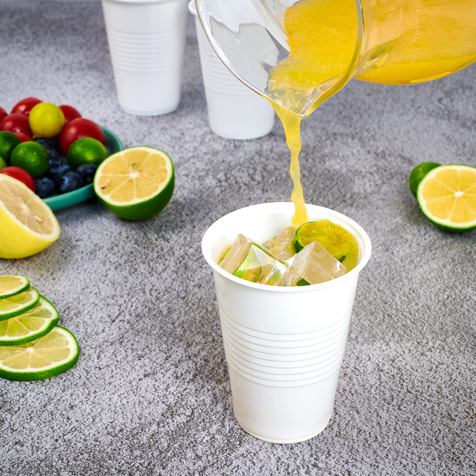 Lilymicky 500 Pack 7 Oz Disposable Plastic Cups, Drinking Cups, White Party Cups For Birthday Parties, Picnics, Ceremonies, And