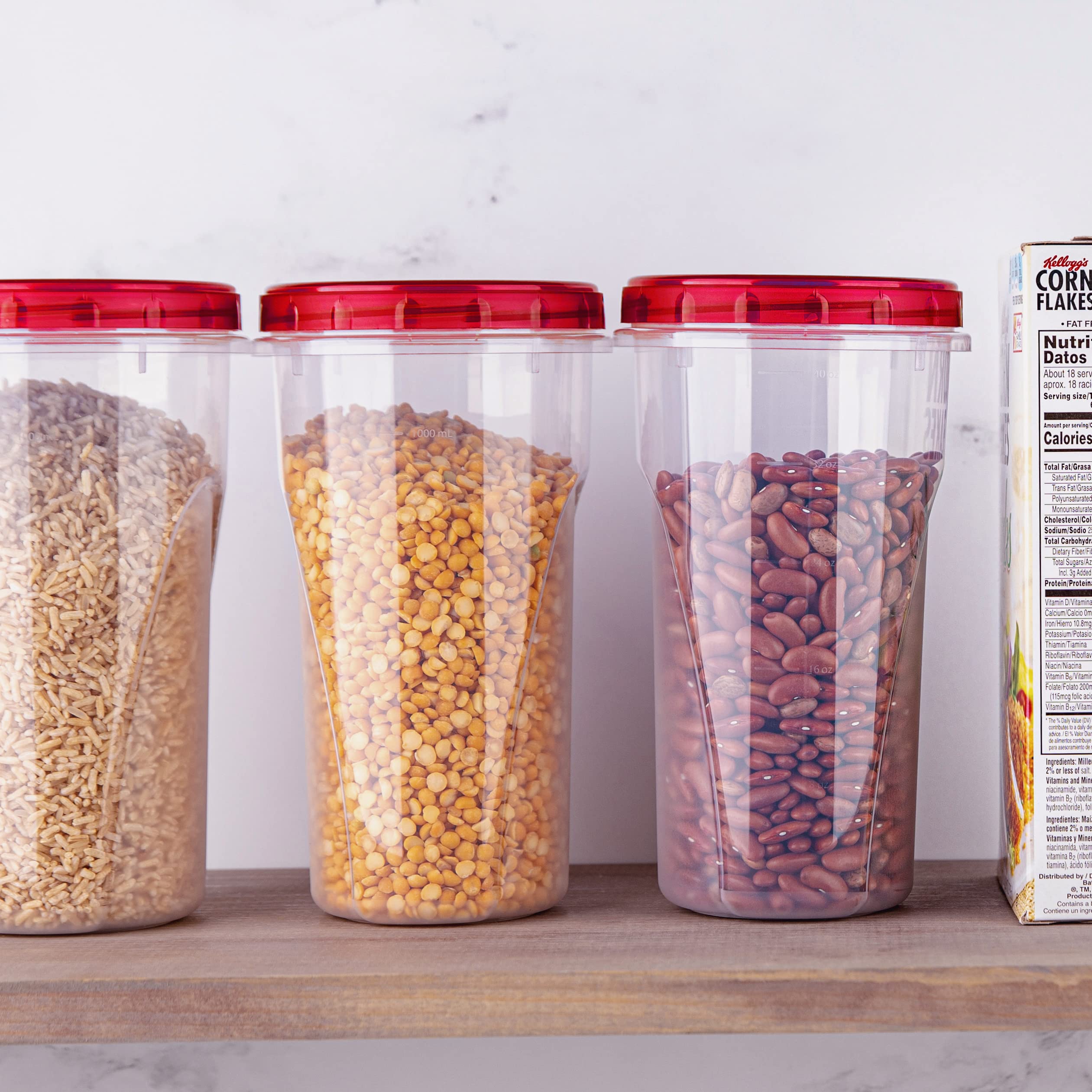 Plasticpro 48 Ounce Twist Top Deli Containers Clear Bottom With Red Top Twist On Lids Reusable, Stackable, Food Storage Freezer