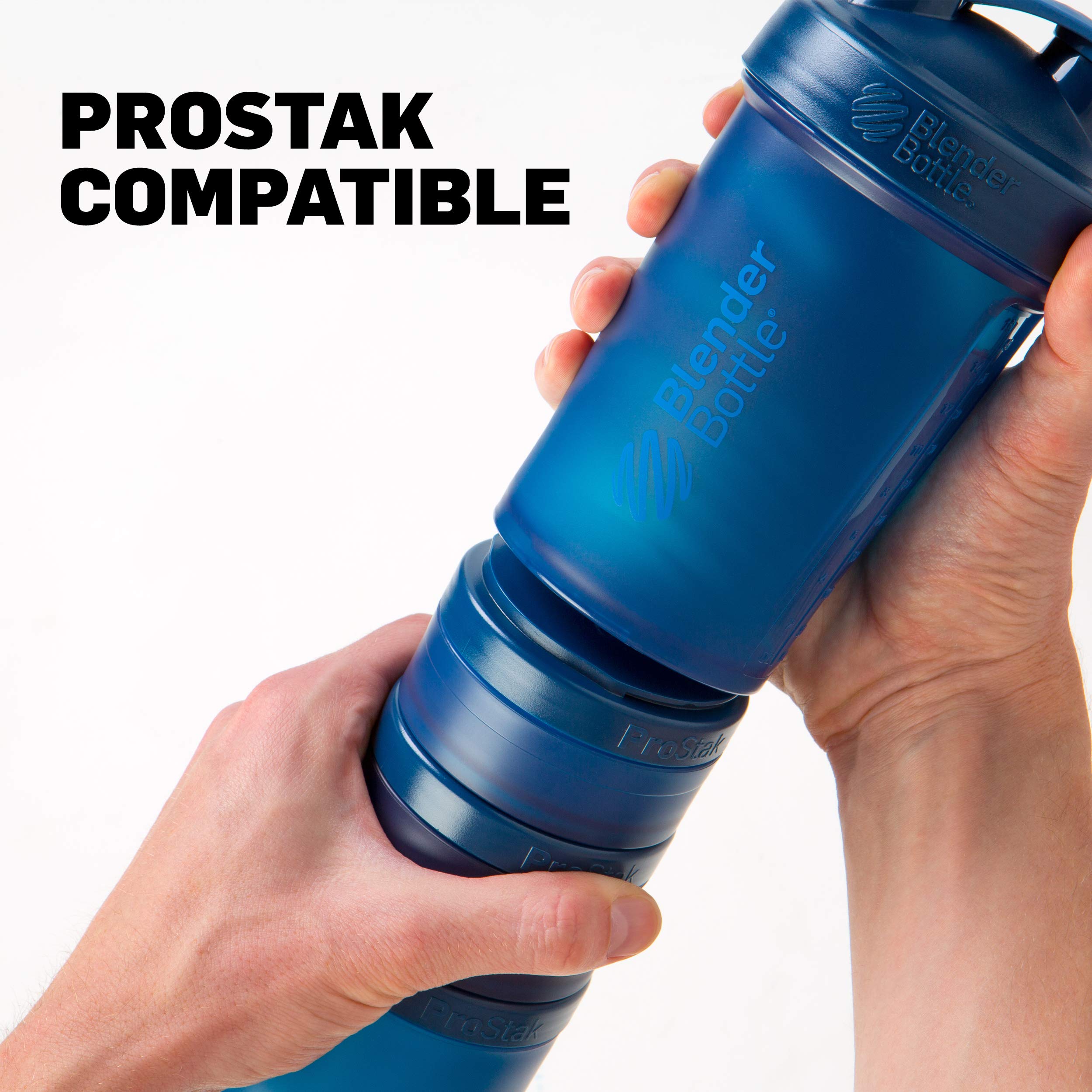 Blenderbottle Prostak Twist N Lock Storage Jars Expansion 3-Pak With Removable Handle, 100Cc+150Cc+250Cc, Black