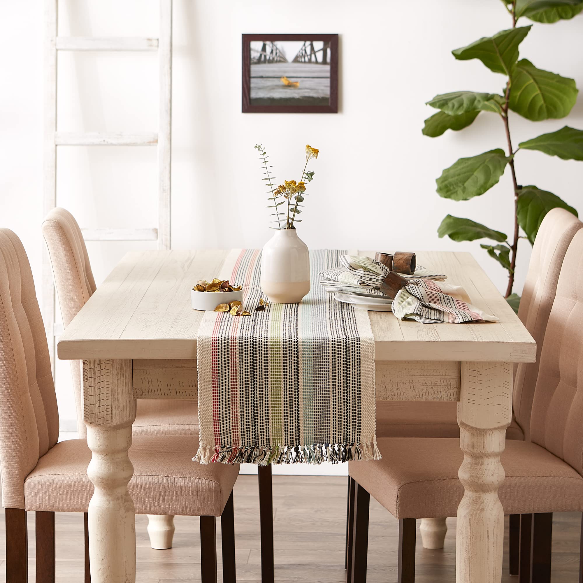 Dii Variegated Tabletop Collection, Table Runner, 13X108, Mediterranean