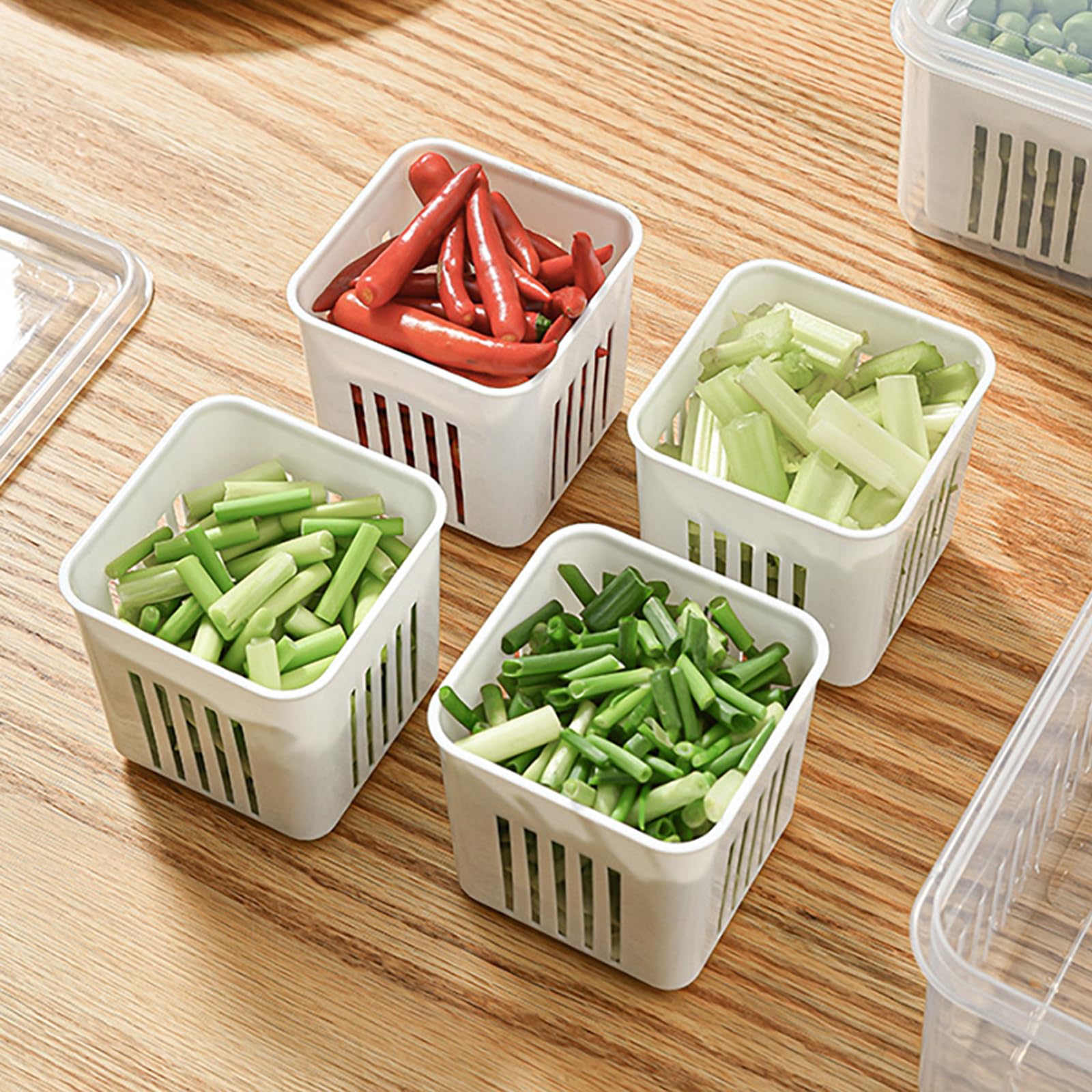 Bhtqdnq Food Storage Containers With Lids Airtight, Fridge Fresh-Keeping Container With 6 Detachable Small Boxes, Portable Divid