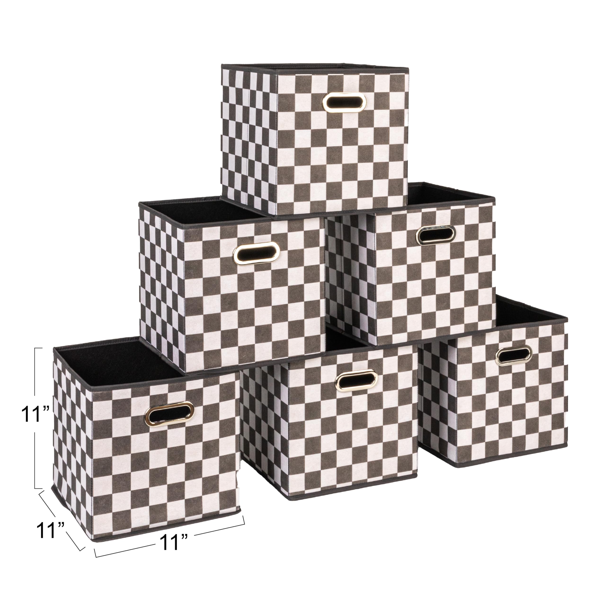 Household Essentials Square Storage Bin, Checkerboard White And Black