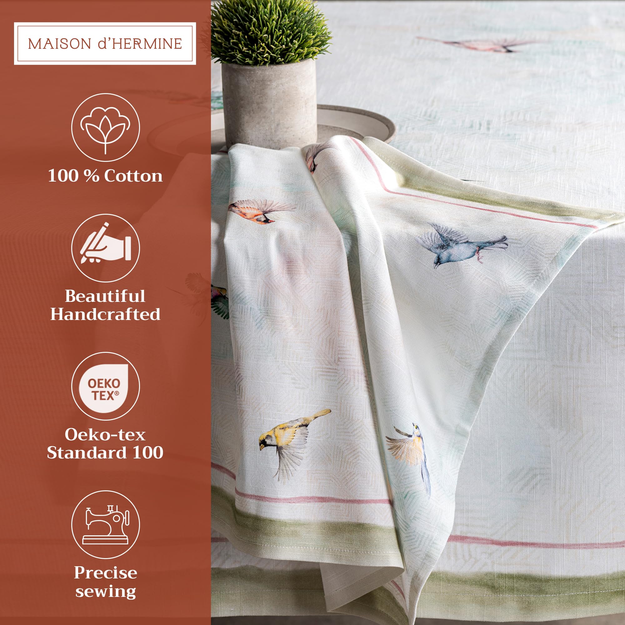 Maison D Hermine Napkin 100% Cotton 20Inch X 20Inch Decorative Washable Cloth Napkins Table Napkin For Gifts, Dining, Kitchen, P