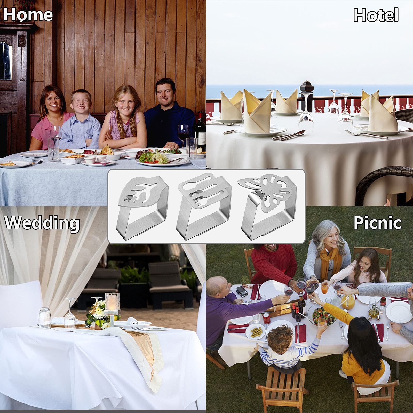 Hfatmos Tablecloth Clips Stainless Steel, Windproof Tablecloth Holder, Table Cloth Clip For Outdoor Picnic, Restaurant, Kitchen,
