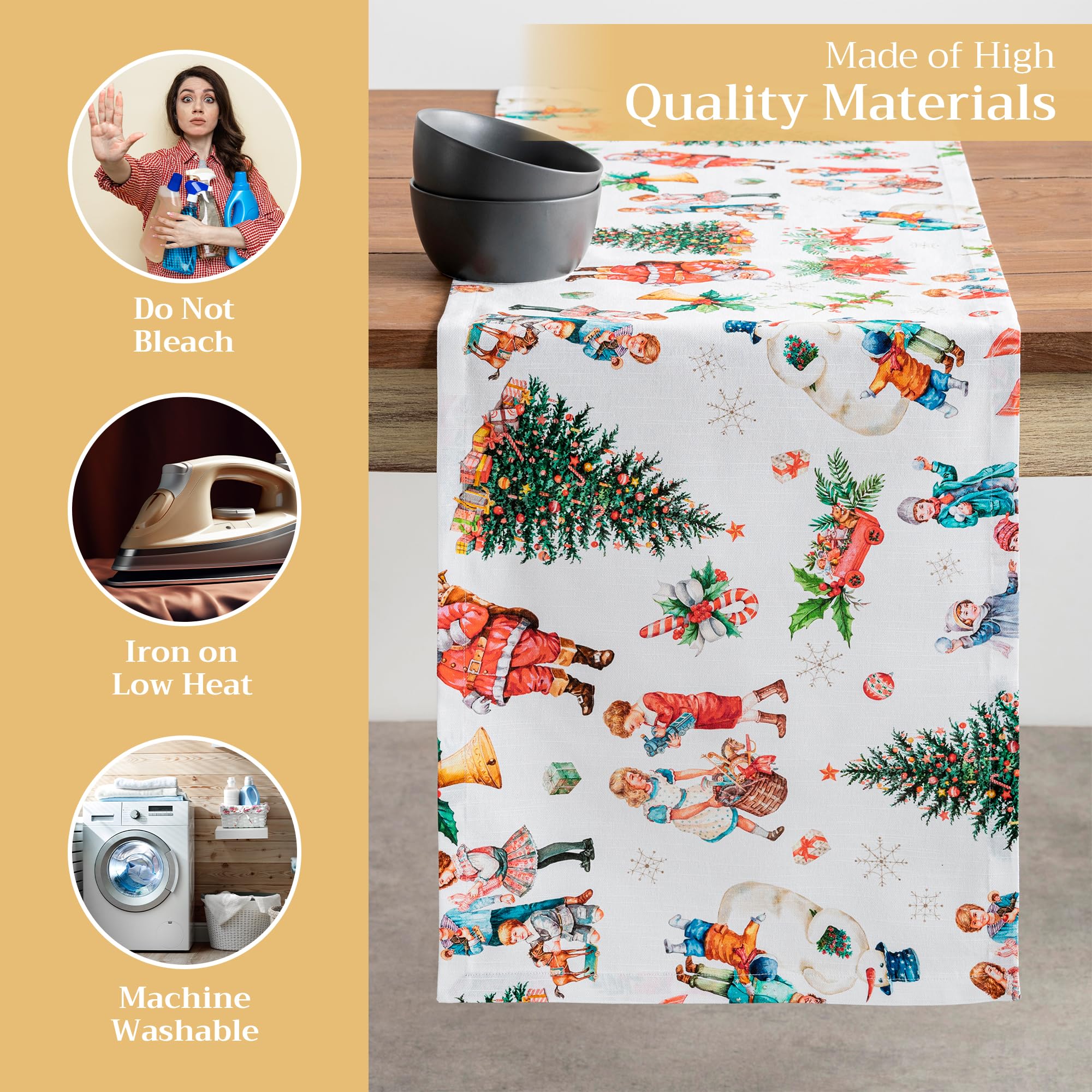 Maison D Hermine Table Runners 100% Cotton 1450Inch X 108Inch Tablerunner, Decorative Table Runner For Gifts, Dining, Party & Ca