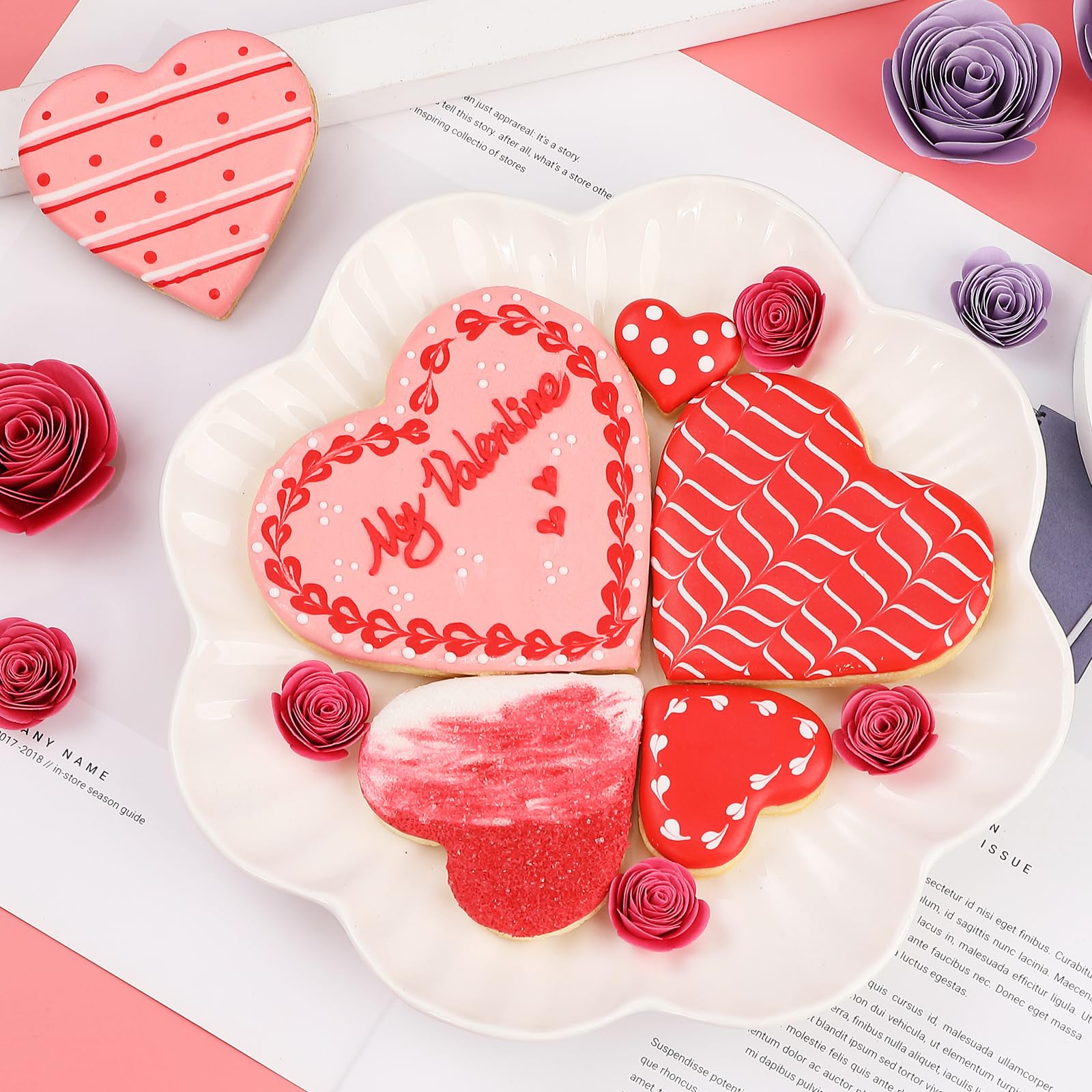 Heart Cookie Cutter Set - 5 Piece - 4.57'' 3.86'' 2.95'' 1.97    1.38'' - Heart Shaped Cookie Cutters Fondant Biscuit Cutters Fo