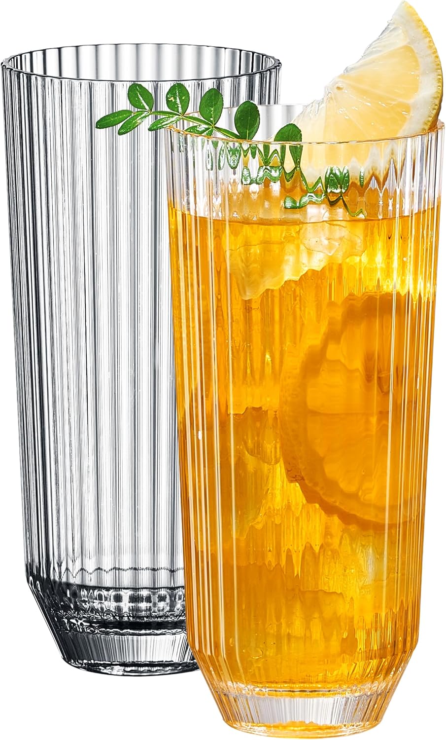 Khen Shatterproof Acrylic Ribbed Drinking Glasses Set of 2