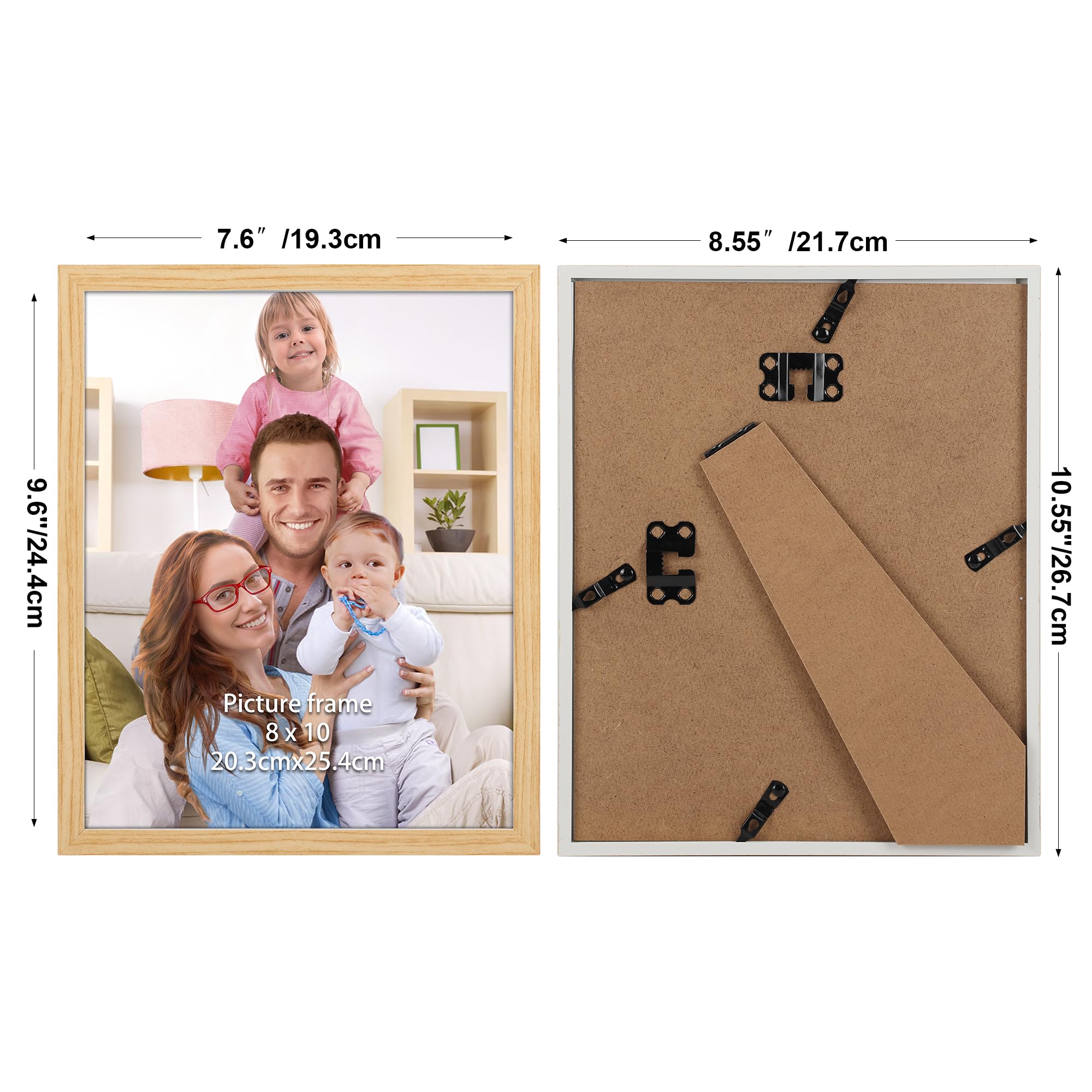 Giftgarden 8x10 Picture Frame Natural Woodgrain, 8 by 10 Thin Photo Frame for Wall Tabletop Display, Single