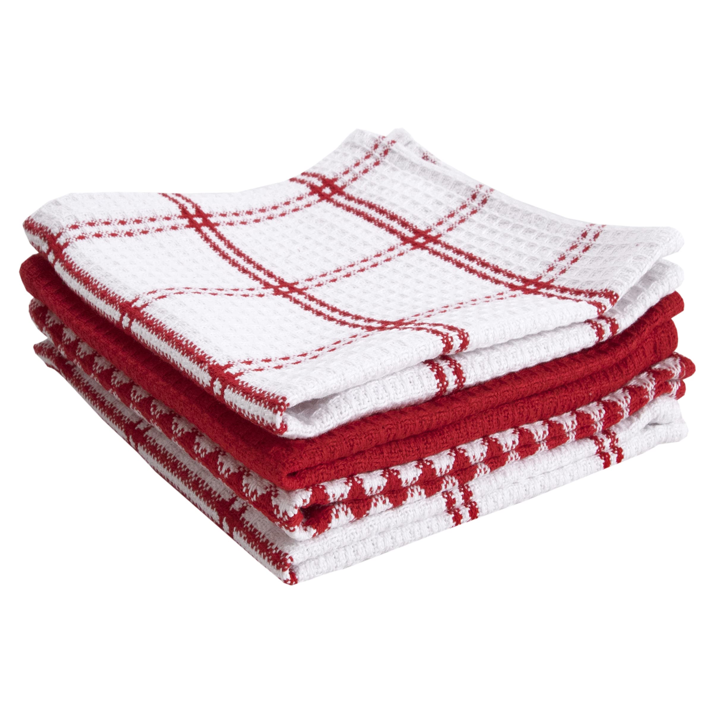 T-Fal Premium Waffle Dish Cloths (4-Pack), 12''X13'' Highly Absorbent, Super Soft Long Lasting 100% Cotton Flat Waffle Dish Towe