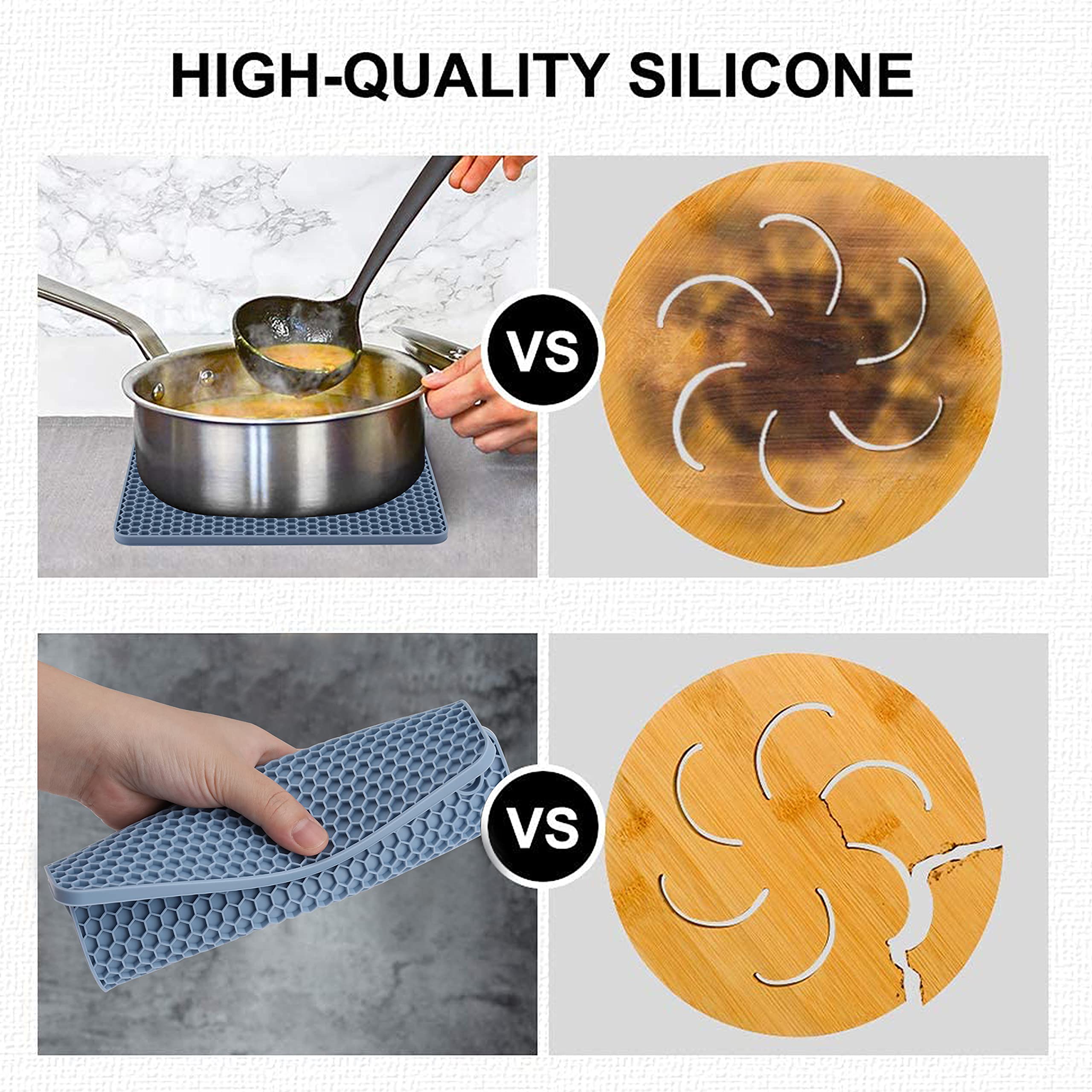 4 Pack Silicone Trivet Mat, Silicone Trivets For Hot Pots And Pans, Non-Slip & Heat Resistant Silicone Hot Pad For Kitchen Count