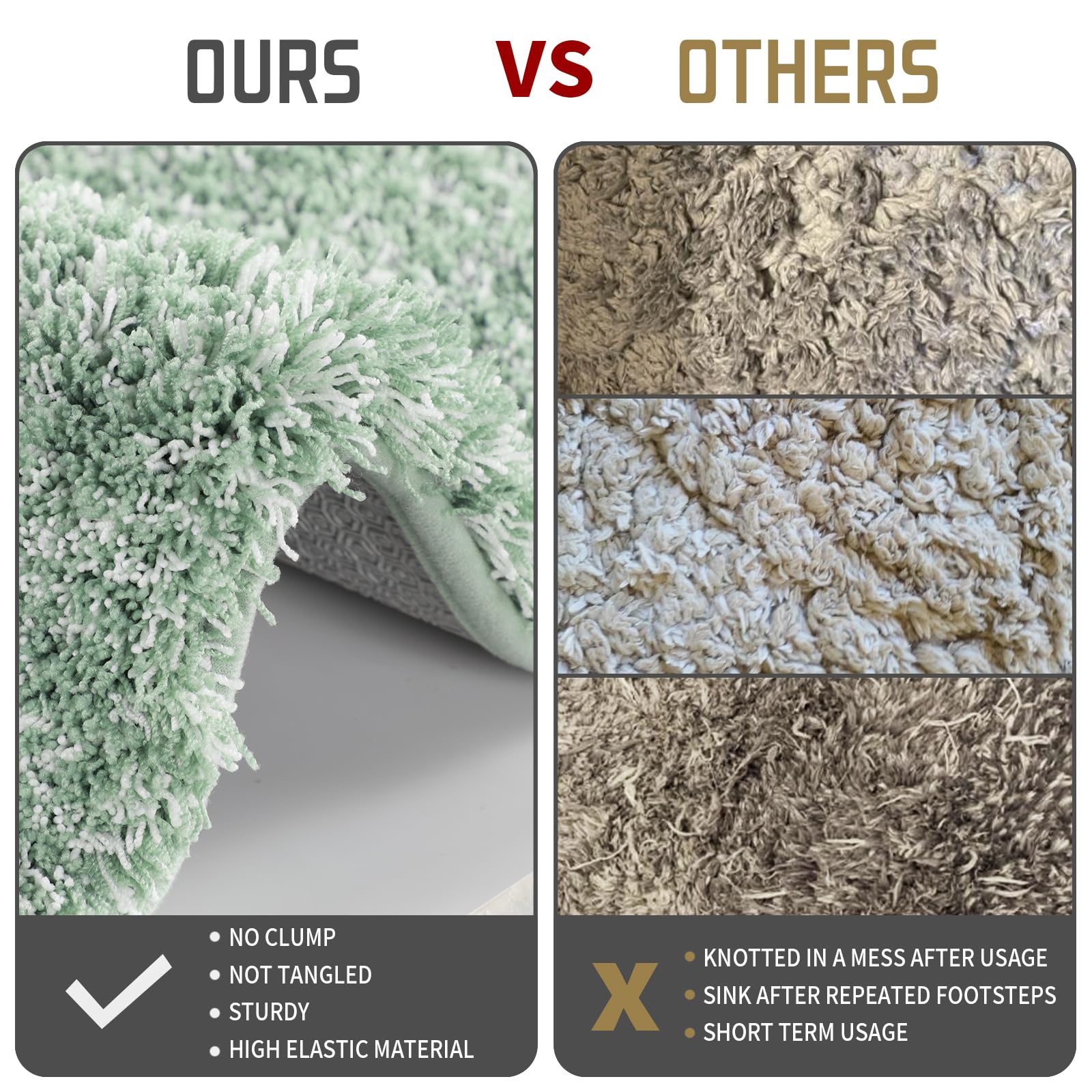 Yimobra Toilet Rugs U Shaped Washable 24X20, Ultra Soft And Water Absorbent Bath Mats, Non Slip Fluffy Shaggy Luxury Microfiber