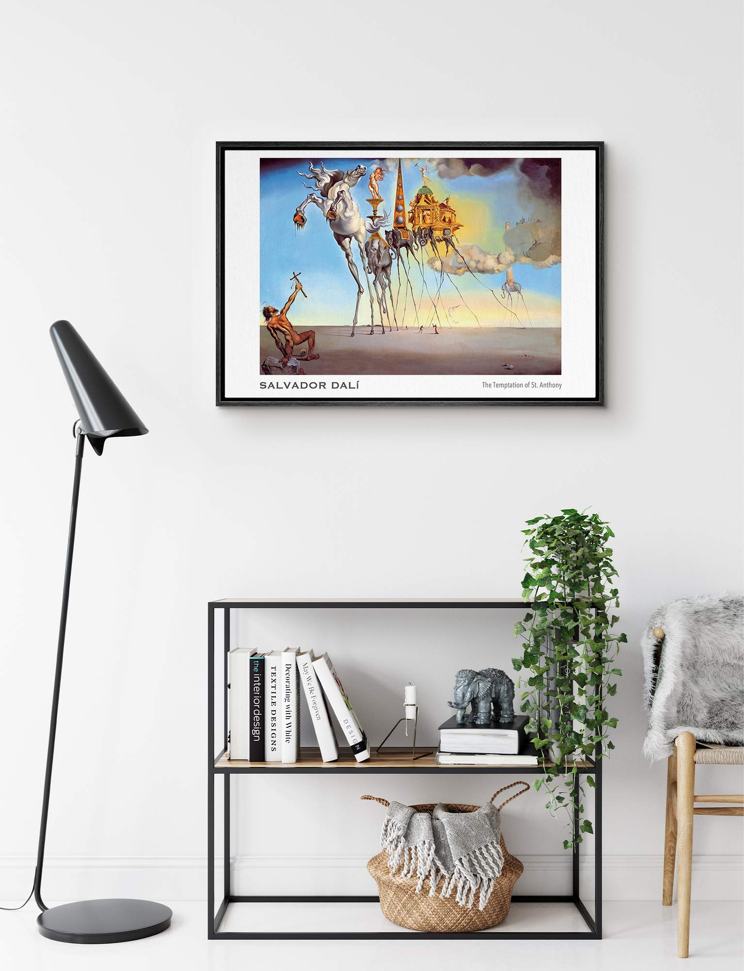 Nwt Framed Canvas Print Wall Art The Temptation Of St. Anthony By Salvador Dali Cultural Historic Illustrations Fine Art Traditi