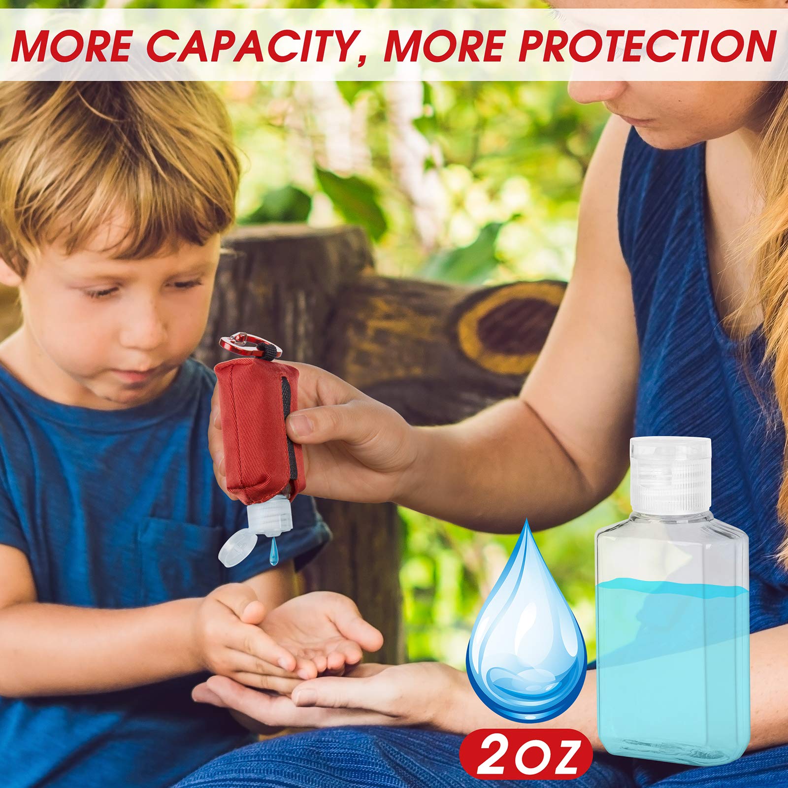 Jollsung Hand Sanitizer Bottle Case Holder, Travel Size Empty Bottle Refillable Containers For Soap, Lotion, And Liquids - 60Ml/