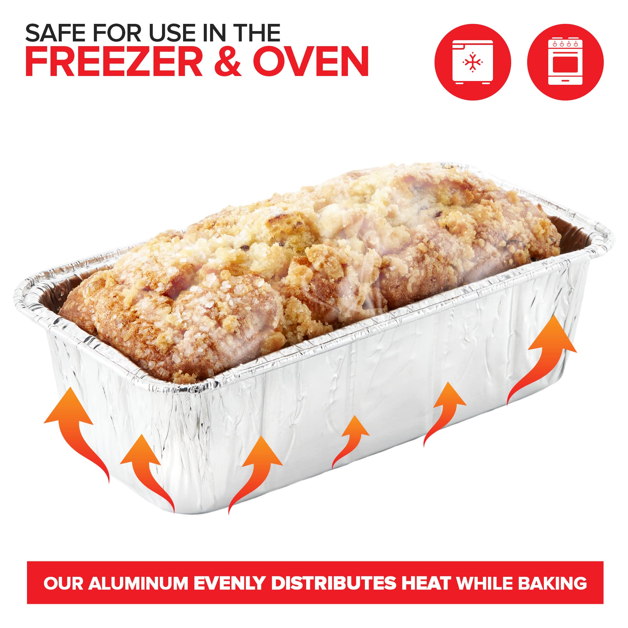 Stock Your Home 2 Lb Aluminum Foil Mini Loaf Pans (50 Pack) Disposable Small Loaf Pan - 2 Pound Baking Tin Liners, Perfect To Ba