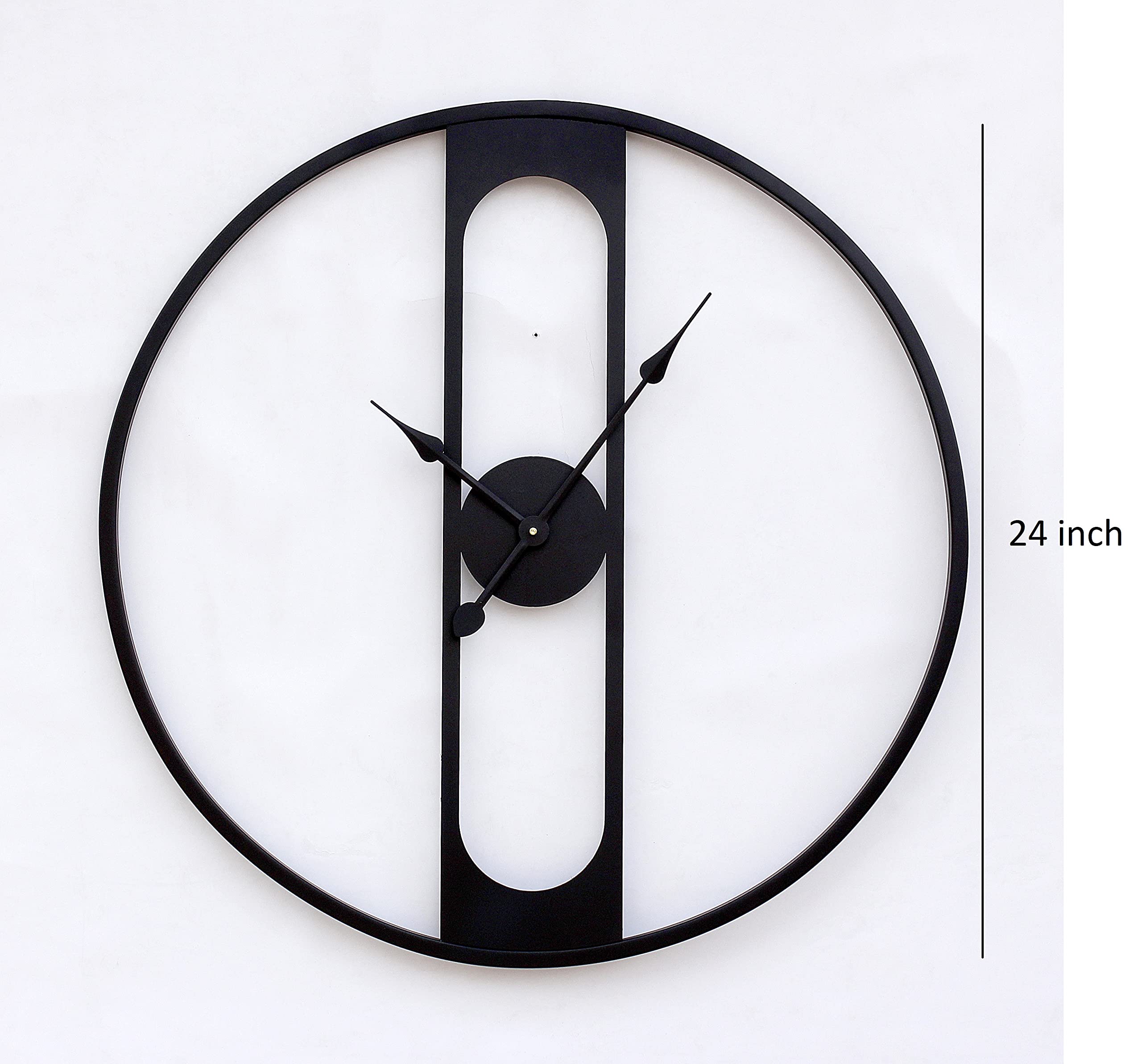 Craftter Home Decor Elegant Design Metal Analog Wall Clock | Clocks For Bedroom Living Room Hall Office Wall (24 Inch_Black)