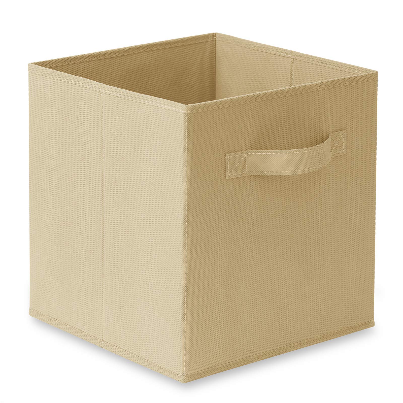 Casafield Set of 6 Collapsible Fabric Cube Storage Bins  Sandy Beige - 11'' Foldable Cloth Baskets for Shelves  Cubby Organizers & More