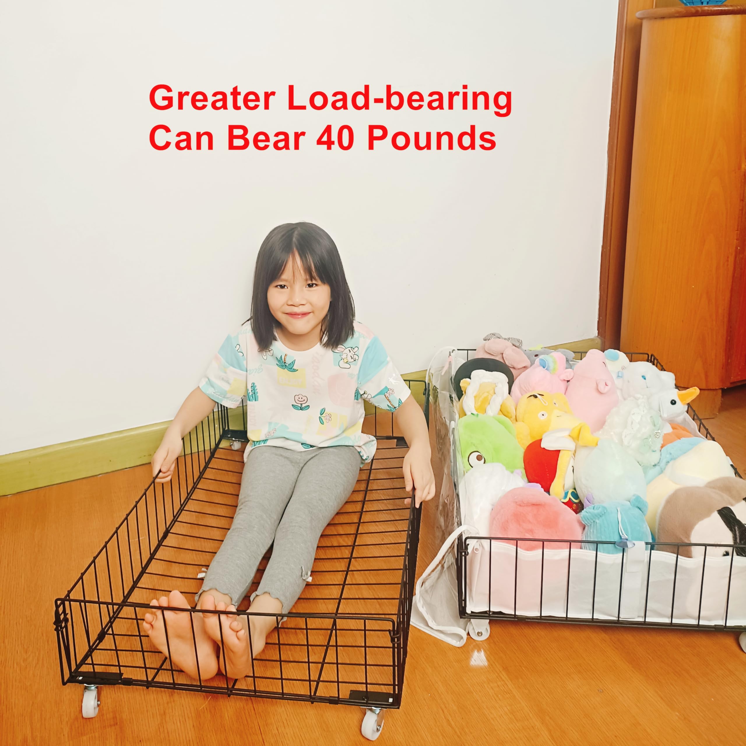 Airhercs 4Pack XXXXXX Large Under bed Storage With Wheels,Rolling Under Bed Organizer Drawers For Shoes, Clothes,Books,Toys,Blan