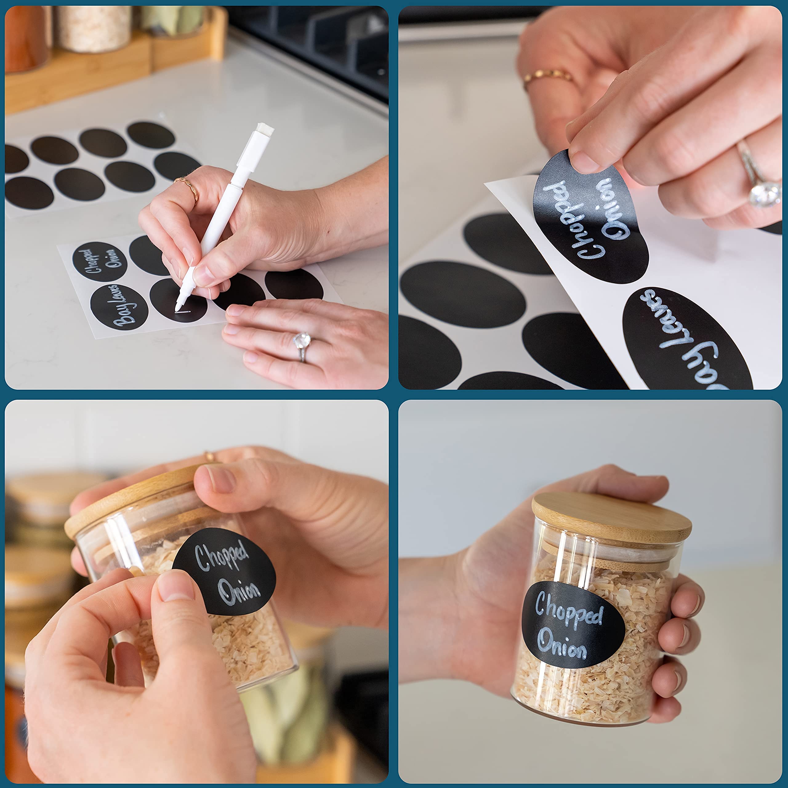 Kaptivating Kitchens 6Oz Glass Jar Set, Transparent