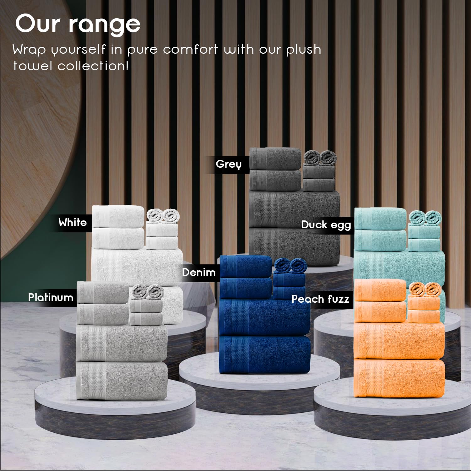 Ariv - 2 Ply Ultra Luxury 8-Piece Towel Set - 100% Combed Cotton Large Towels For Extra Softness, Absorbency & Quick Drying - Pe