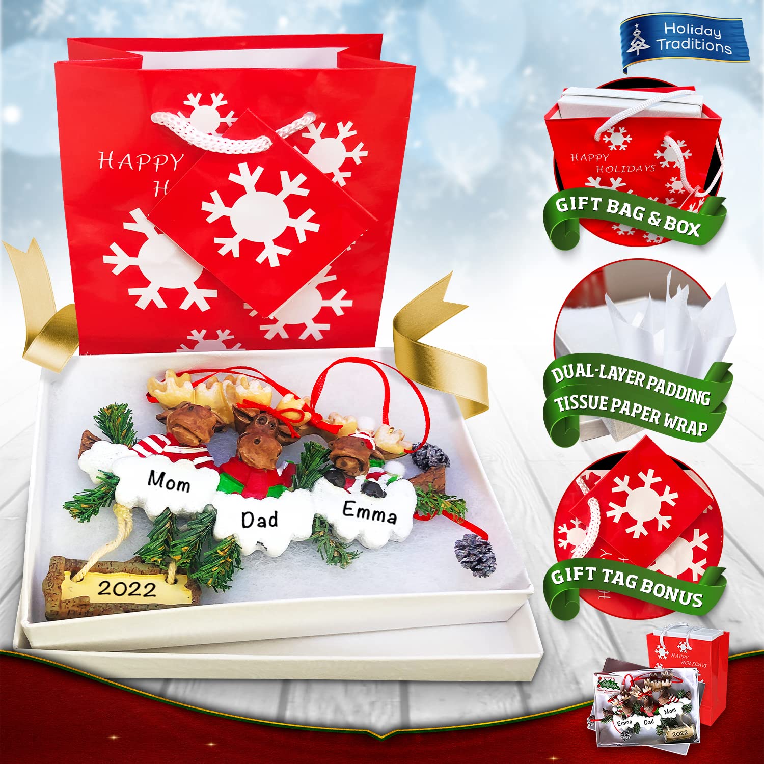 Personalized Beagle Dog Ornament 2025 | Free 24h Customization | Pet Christmas Ornaments for Tree | Custom Gift Wrapped Pet-Phot