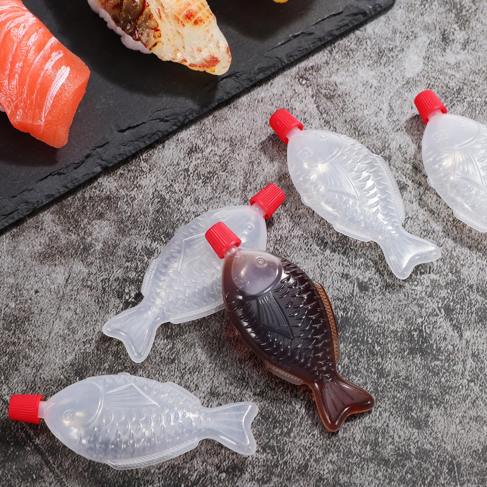 Abaodam Seasoning Containers 100Pcs Bento Soy Sauce Case Container Vinegar Dispenser Bottles Plastic Condiment Bottles For Sushi