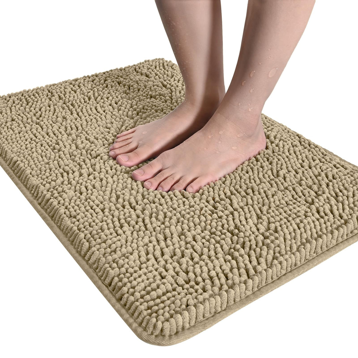 Lochas Luxury Bathroom Rug Shaggy Bath Mat 24 X 36 Inch, Washable Non Slip Bath Rugs For Bathroom Shower, Soft Plush Chenille Ab