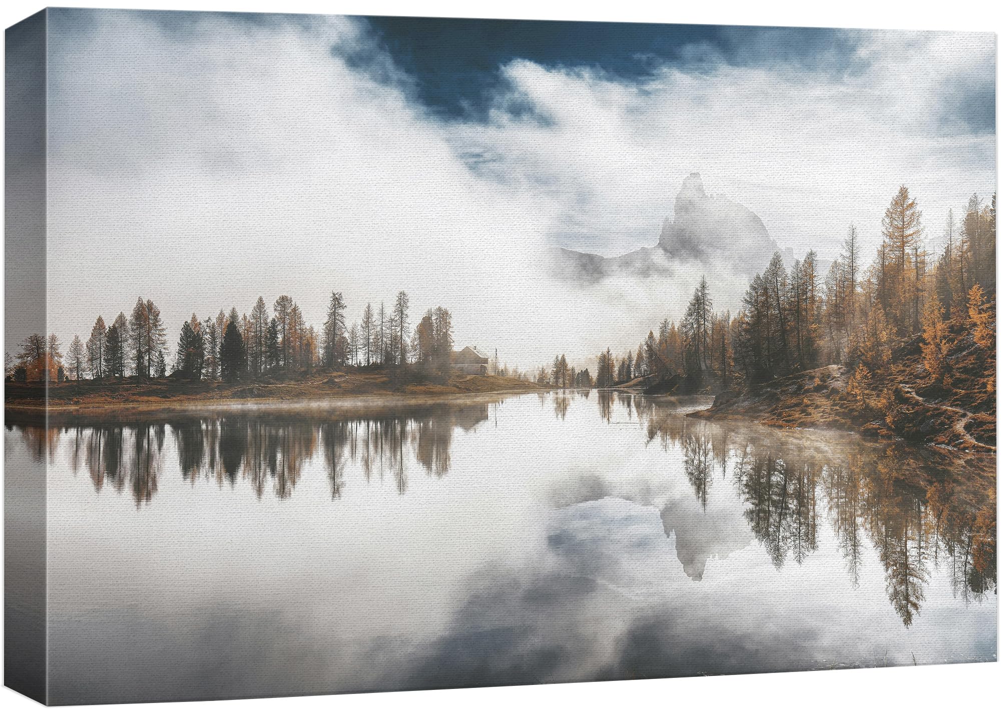 Wall26 Canvas Print Wall Art Misty Mountain Reflection Tranquil Photography Realism Bohemian Scenic Relax/Calm Cool For Living R