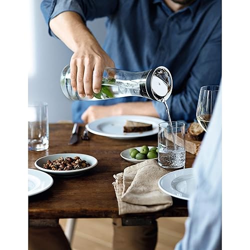 WMF Basic Water Decanter 1L Height 29 cm close-Up Stopper glass cromarganA Stainless Steel Silver